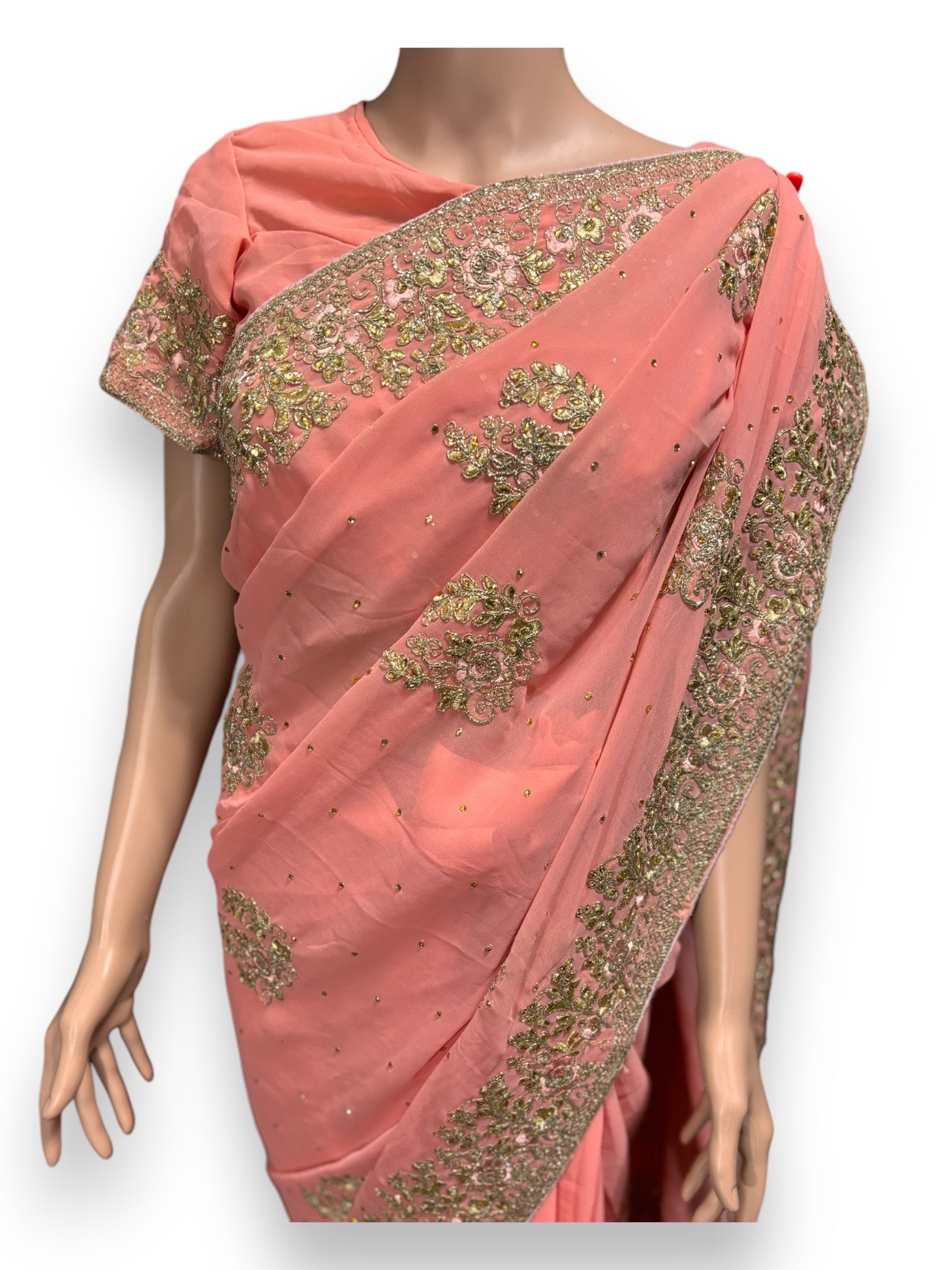 Traditional Designer Saree with Ready Blouse, Elegant Indian Cultural Wear, 016 - Saree Ghor Charlotte