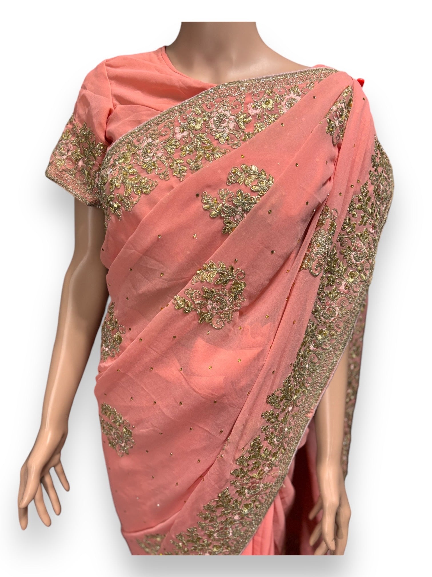 Traditional Designer Saree with Ready Blouse, Elegant Indian Cultural Wear, 016 - Saree Ghor Charlotte