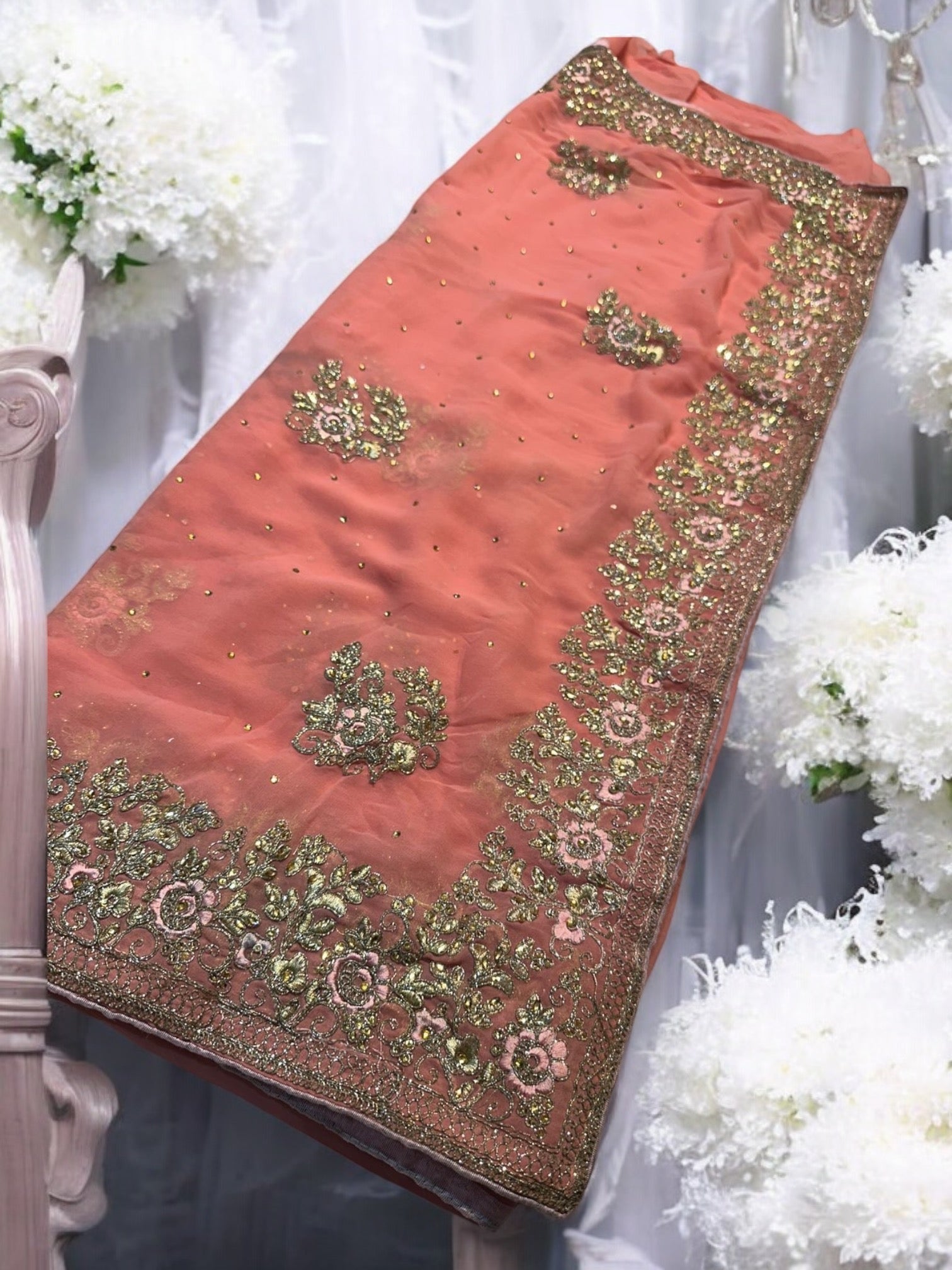 Traditional Designer Saree with Ready Blouse, Elegant Indian Cultural Wear, 016 - Saree Ghor Charlotte