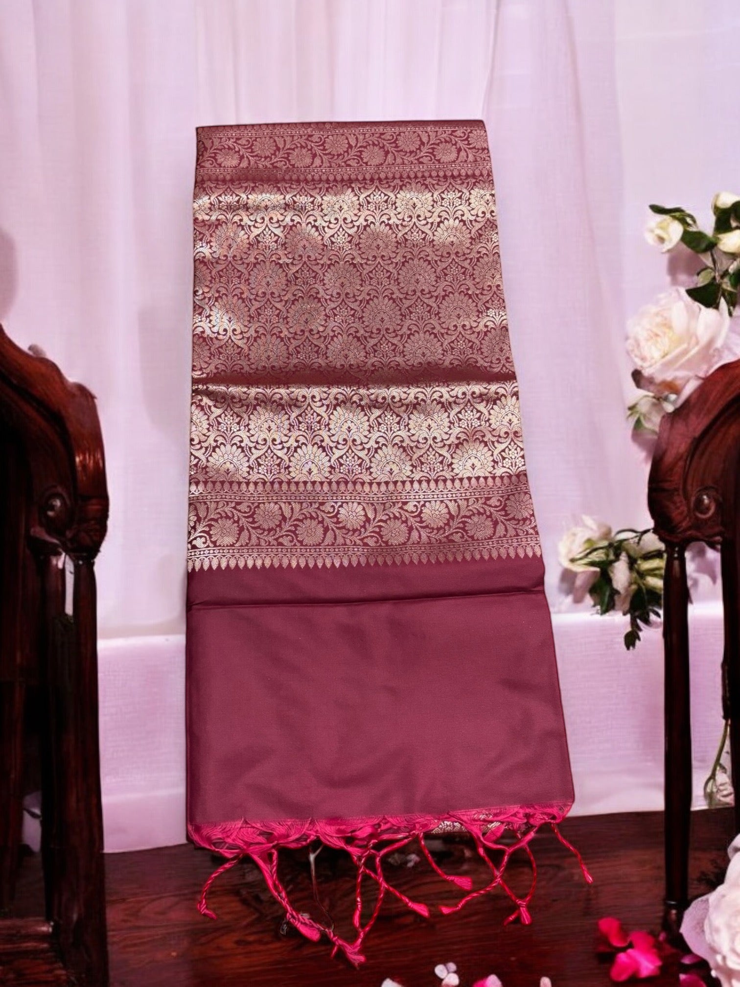 Traditional Muga Katan Saree For Cultural Look , Indian Cultural Wear for Women ,05 - Saree Ghor Charlotte