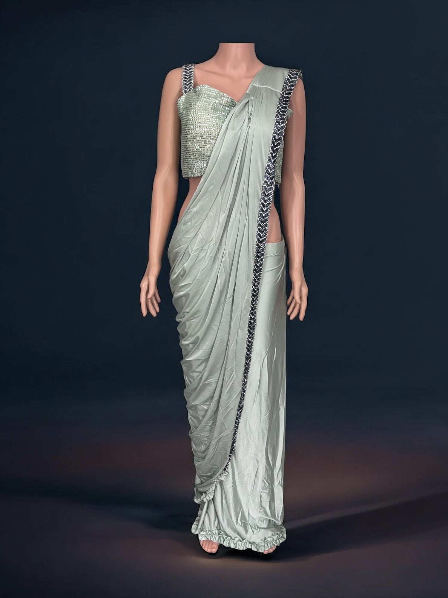 Traditional Ready to Wear Saree with Ready Blouse– Ethnic Wear for Women-J1 - Saree Ghor Charlotte