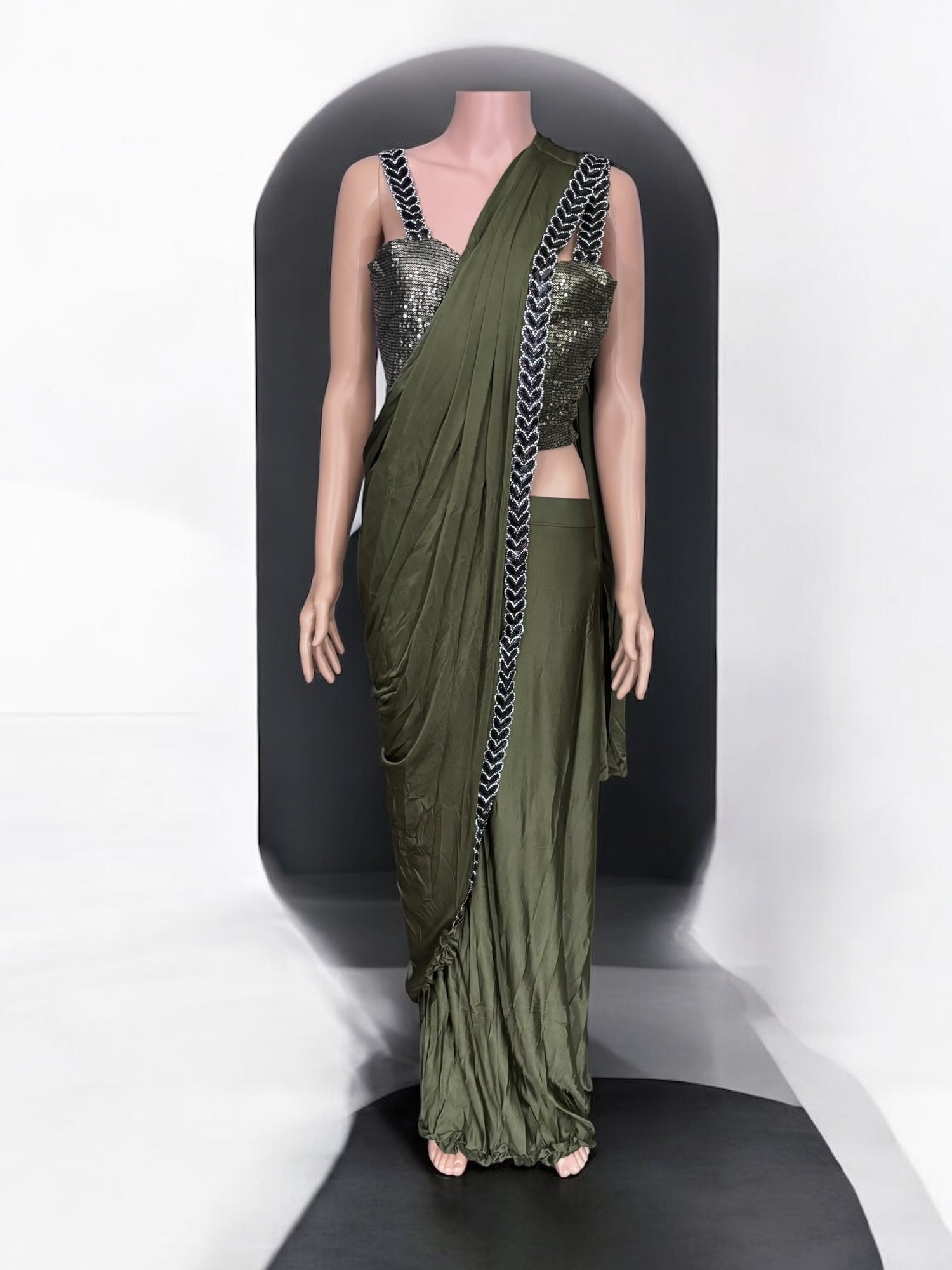 Traditional Ready to Wear Saree with Ready Blouse– Ethnic Wear for Women-J4 - Saree Ghor Charlotte