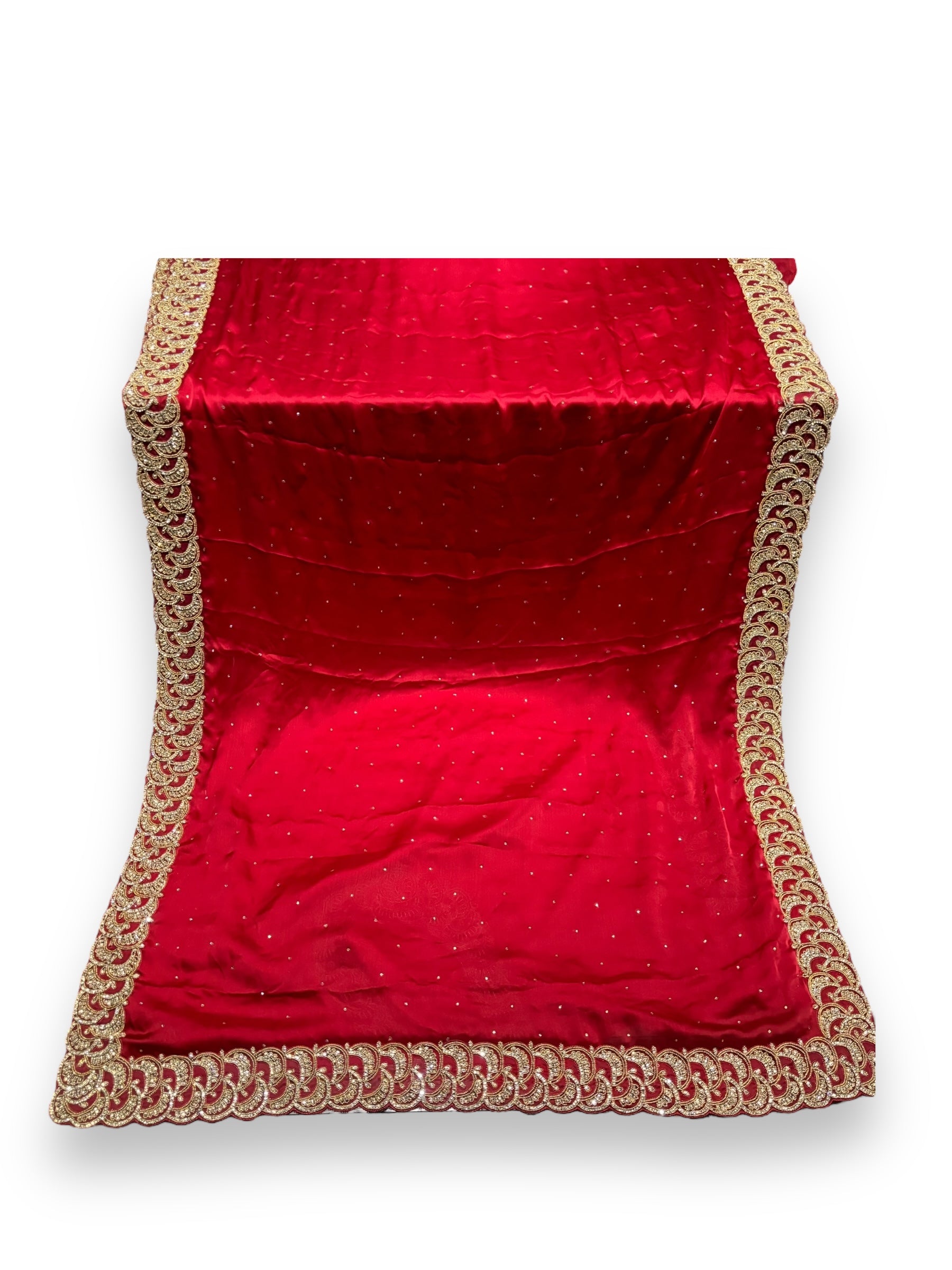 Wine Red, Designer Handwork Saree With Stones, Indian Cultural Wear for Women - Saree Ghor Charlotte