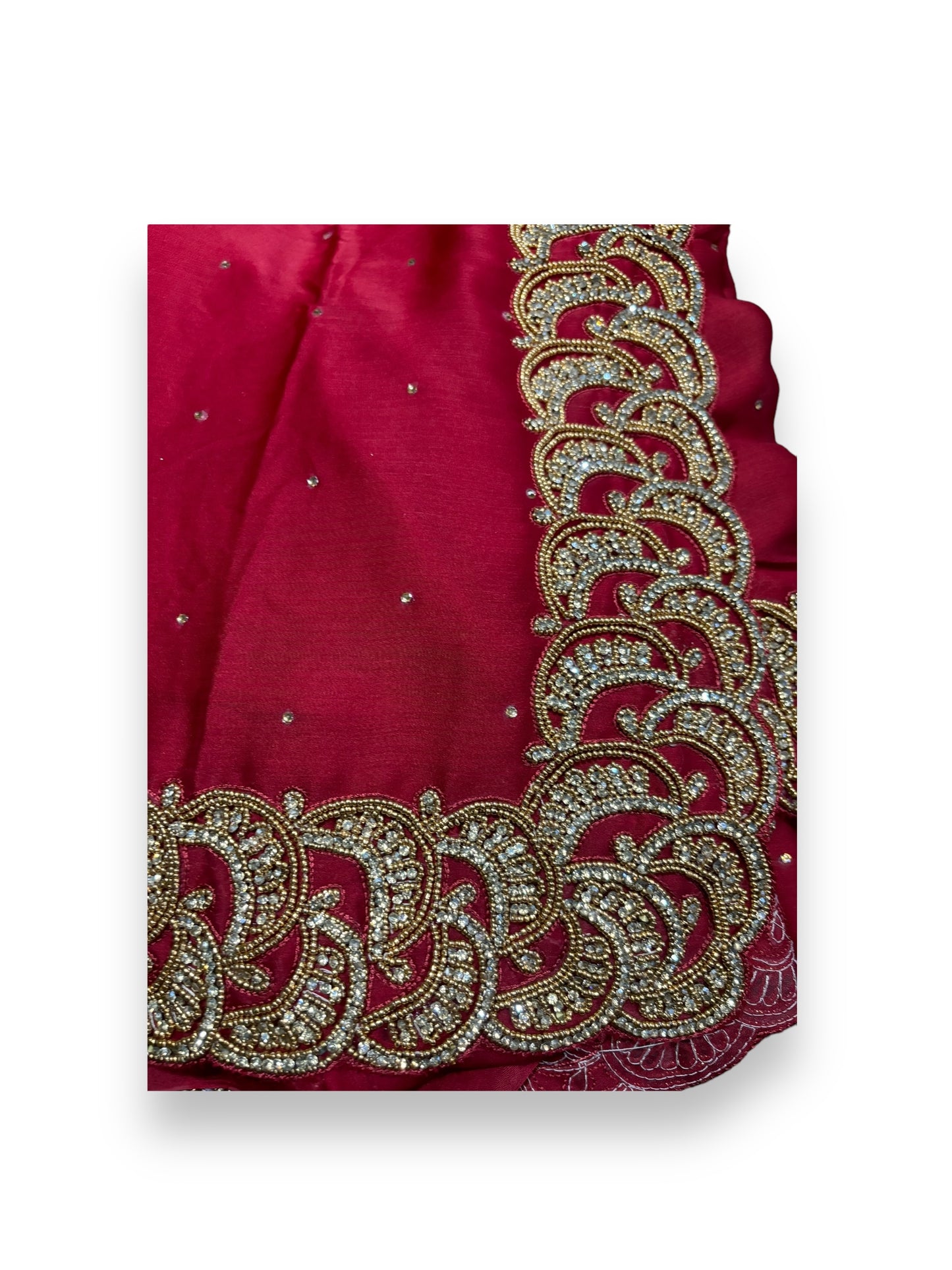 Wine Red- Designer Handwork Saree With Stones- Indian Ethnic Wear for Women - Saree Ghor Charlotte