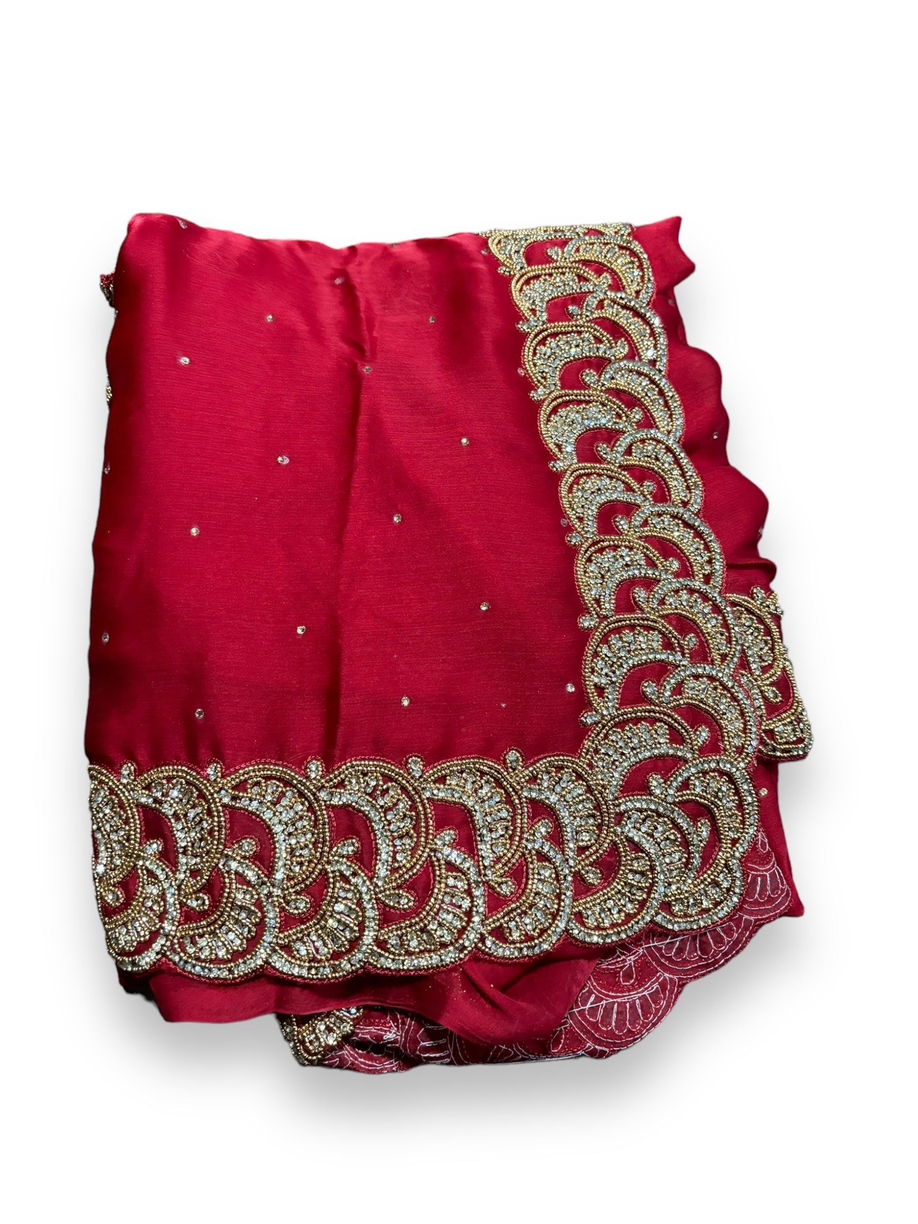 Wine Red, Designer Handwork Saree With Stones, Indian Cultural Wear for Women - Saree Ghor Charlotte