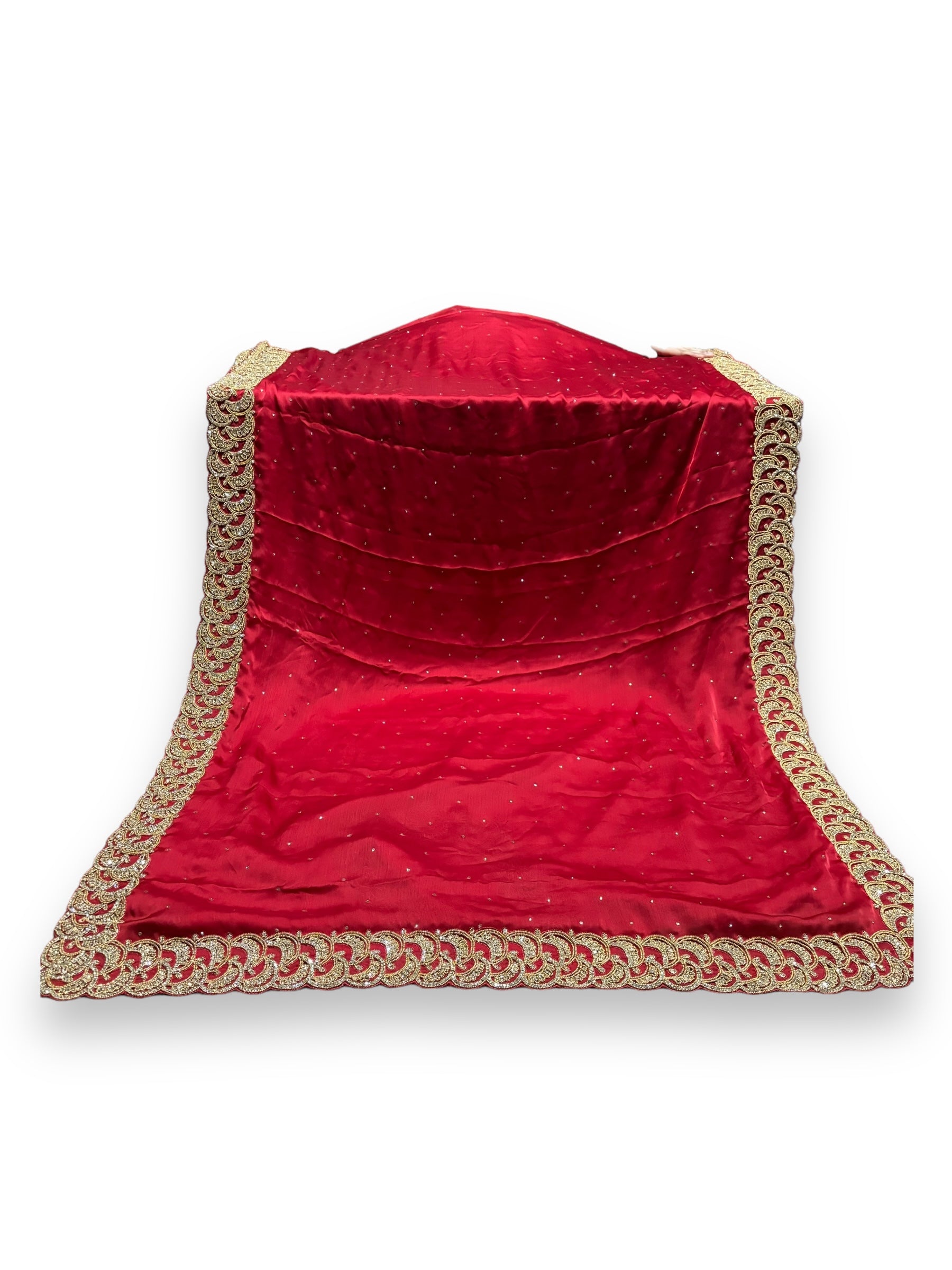 Wine Red, Designer Handwork Saree With Stones, Indian Cultural Wear for Women - Saree Ghor Charlotte
