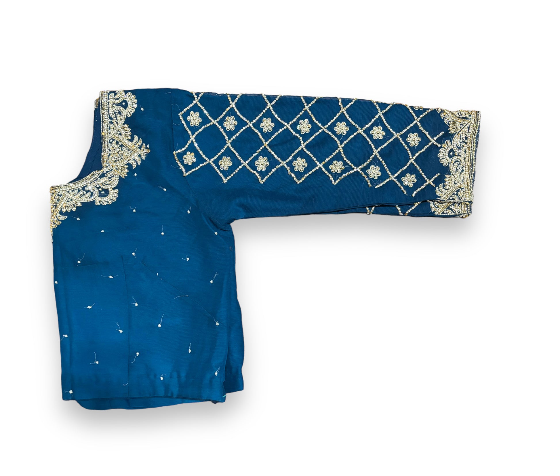 Designer handwork saree with dupatta from Saree Ghor Charlotte, featuring intricate embroidery and a matching blouse for women.