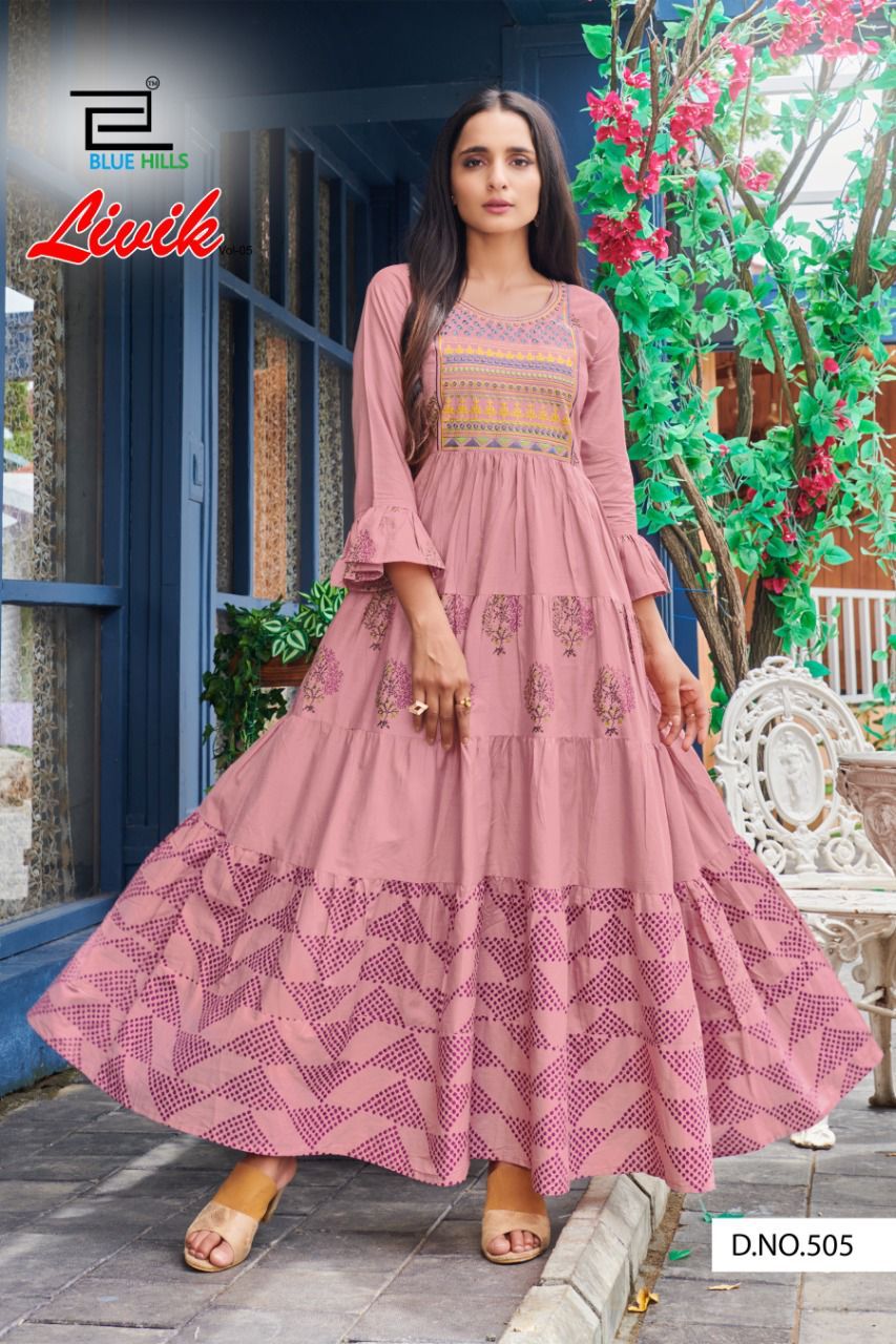Graceful Glamour: Long Frill Gown for Special Occasions- 505