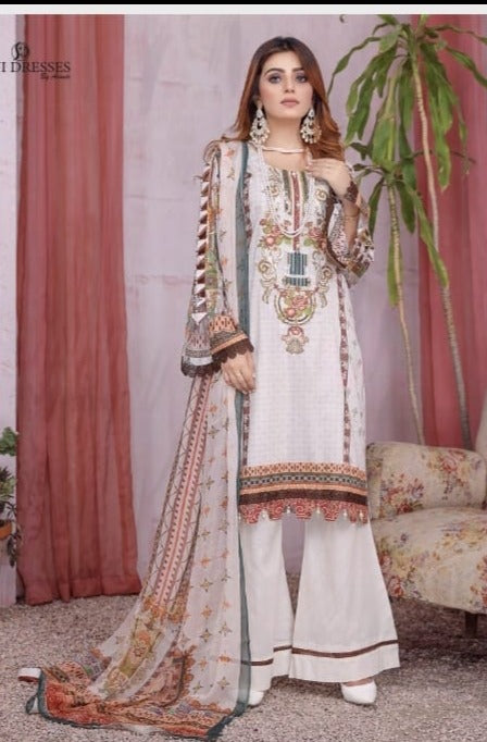 Timeless Embroidered Soni Brand Linen Pakistani Dress -05