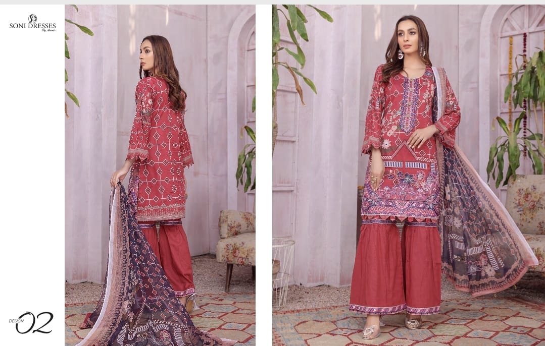Timeless Embroidered Soni Brand Pakistani Dress -02