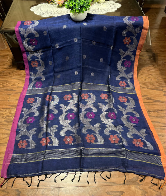 Linen Jamdani Saree