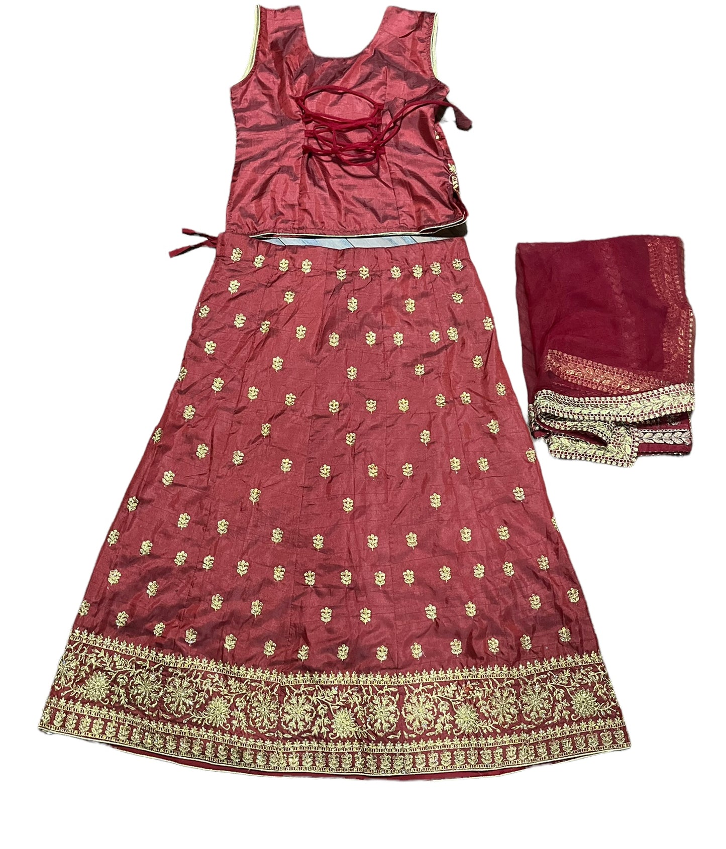 Princess Dreams: Girls' Embroidered Lehenga Choli Set