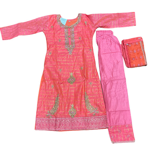 Summer Breeze: Girls Cotton Salwar Kameez Set for Comfort and Style