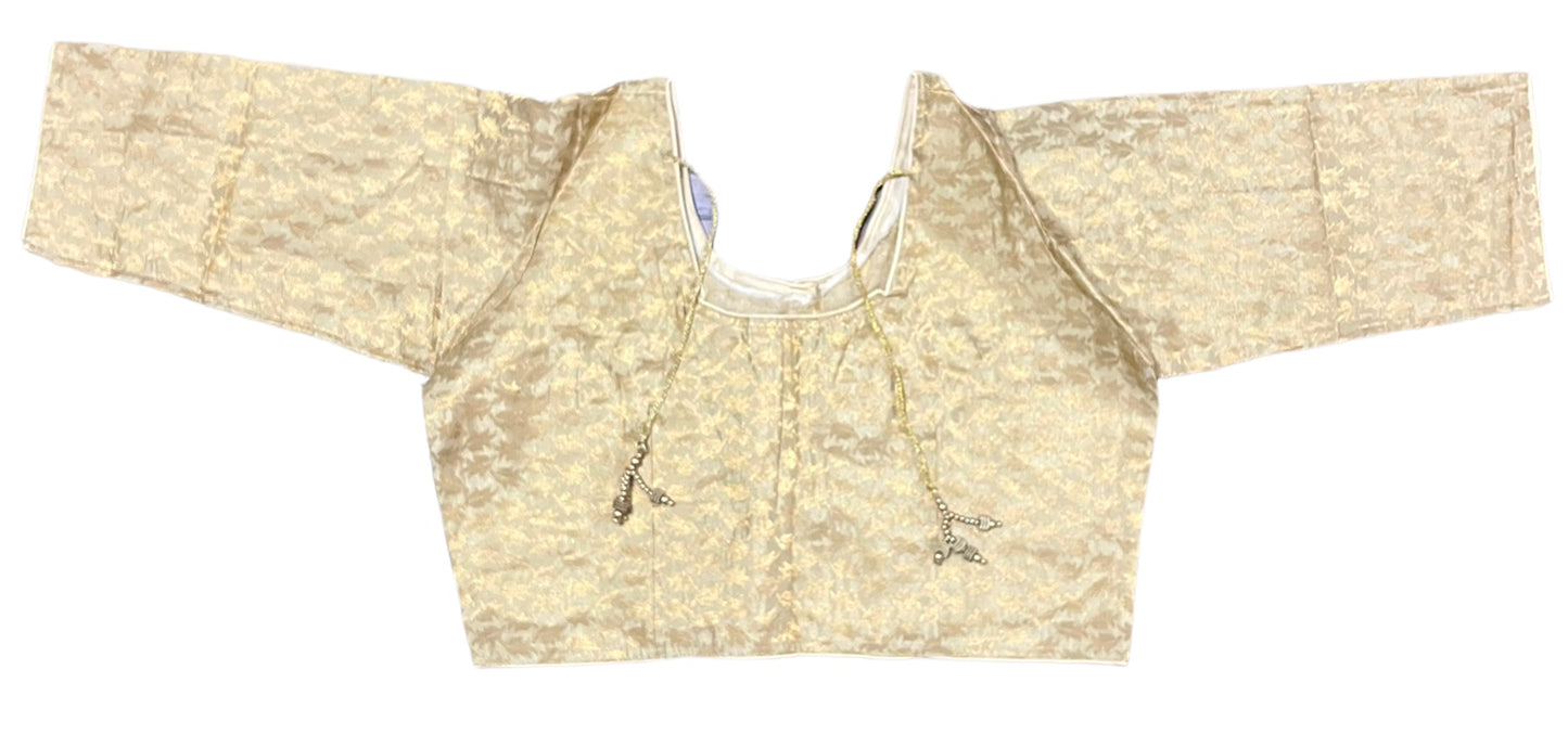 The Perfect Fit: Designer Golden Readymade Blouse for Effortless Style