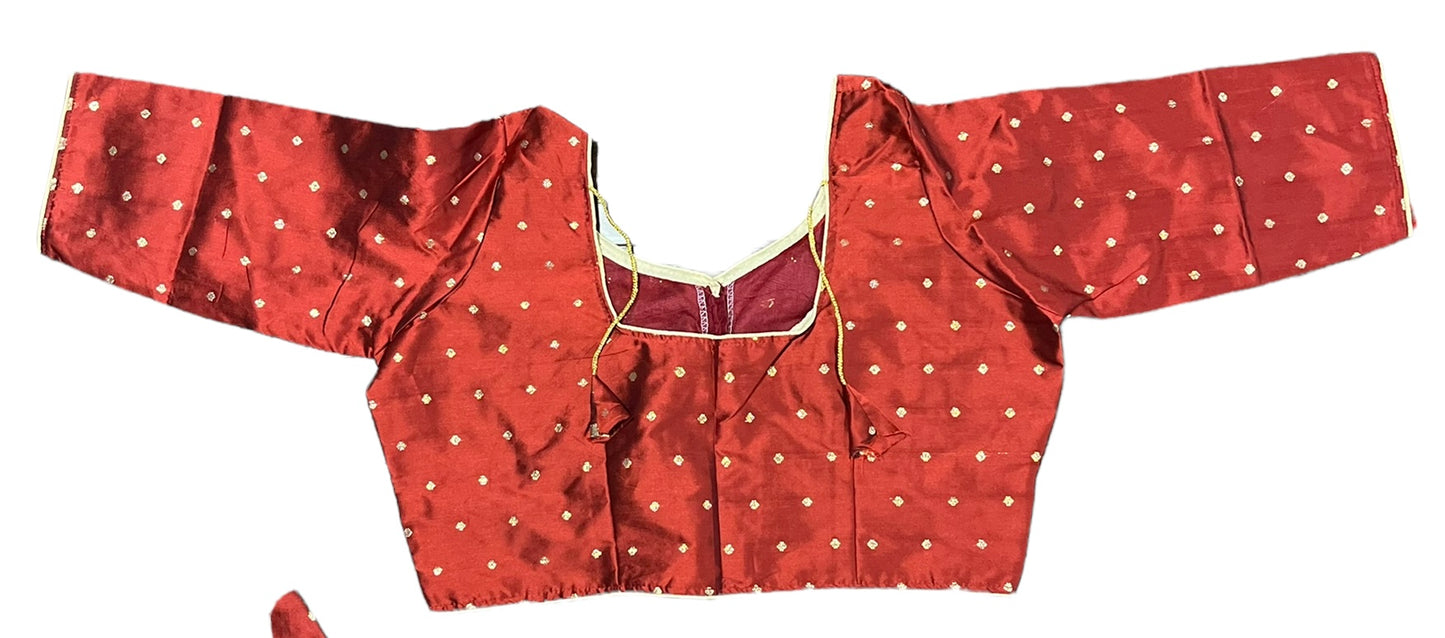 The Perfect Fit: Designer Red Readymade Blouse for Effortless Style