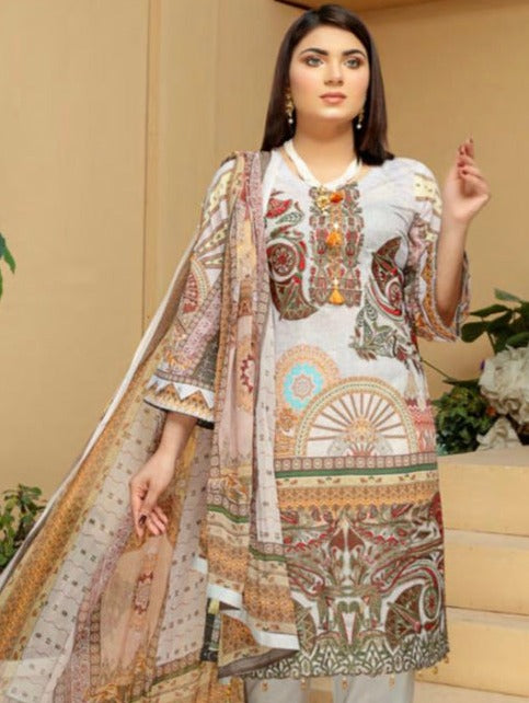 Timeless Embroidered Soni Brand Linen Pakistani Dress