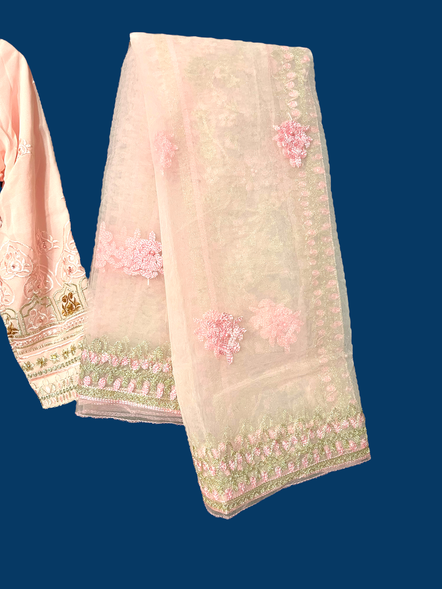 Pink Georgette Suit with Beautiful Embroidery Work