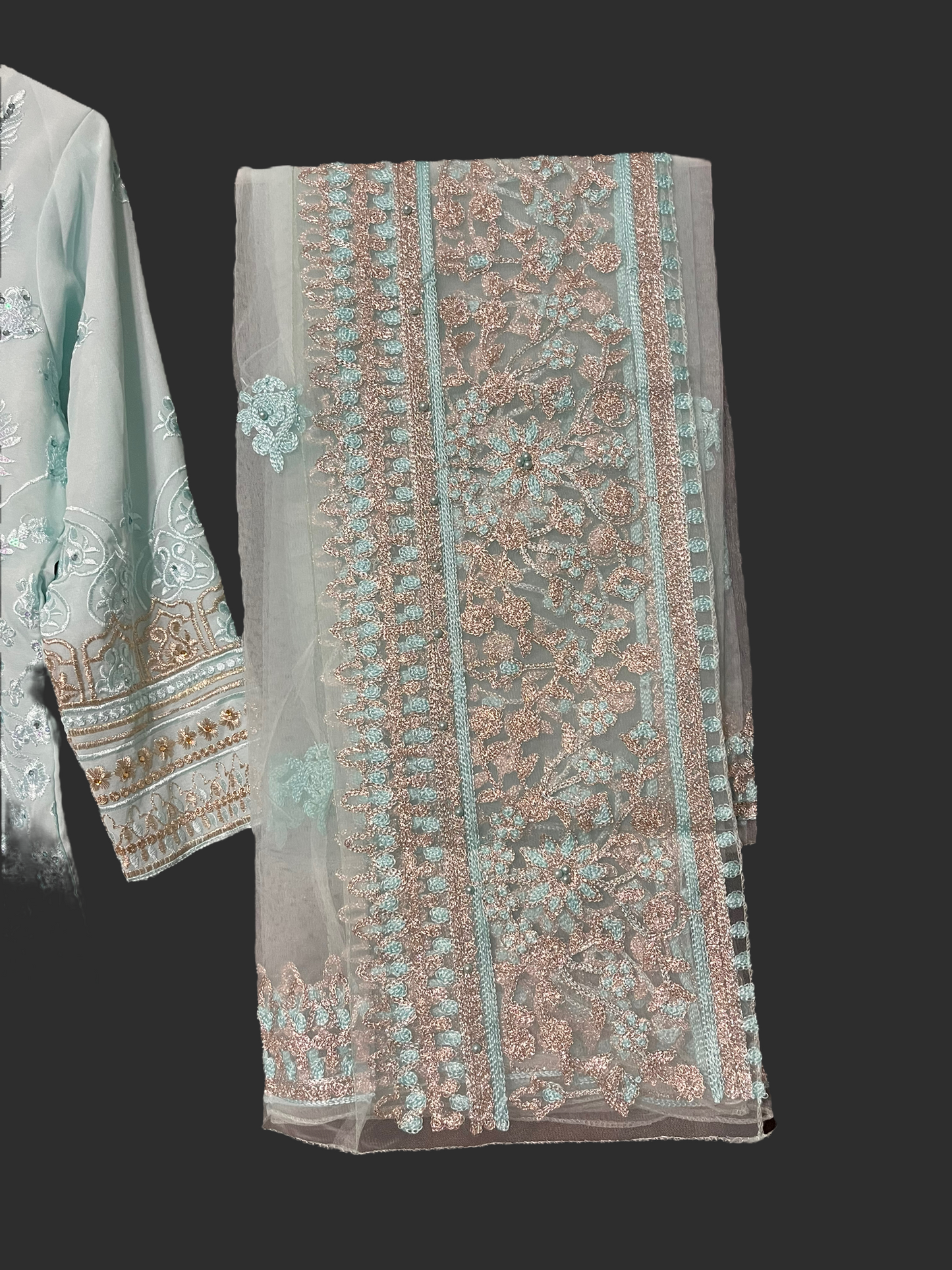 Sky Blue Georgette Suit with Beautiful Embroidery Work