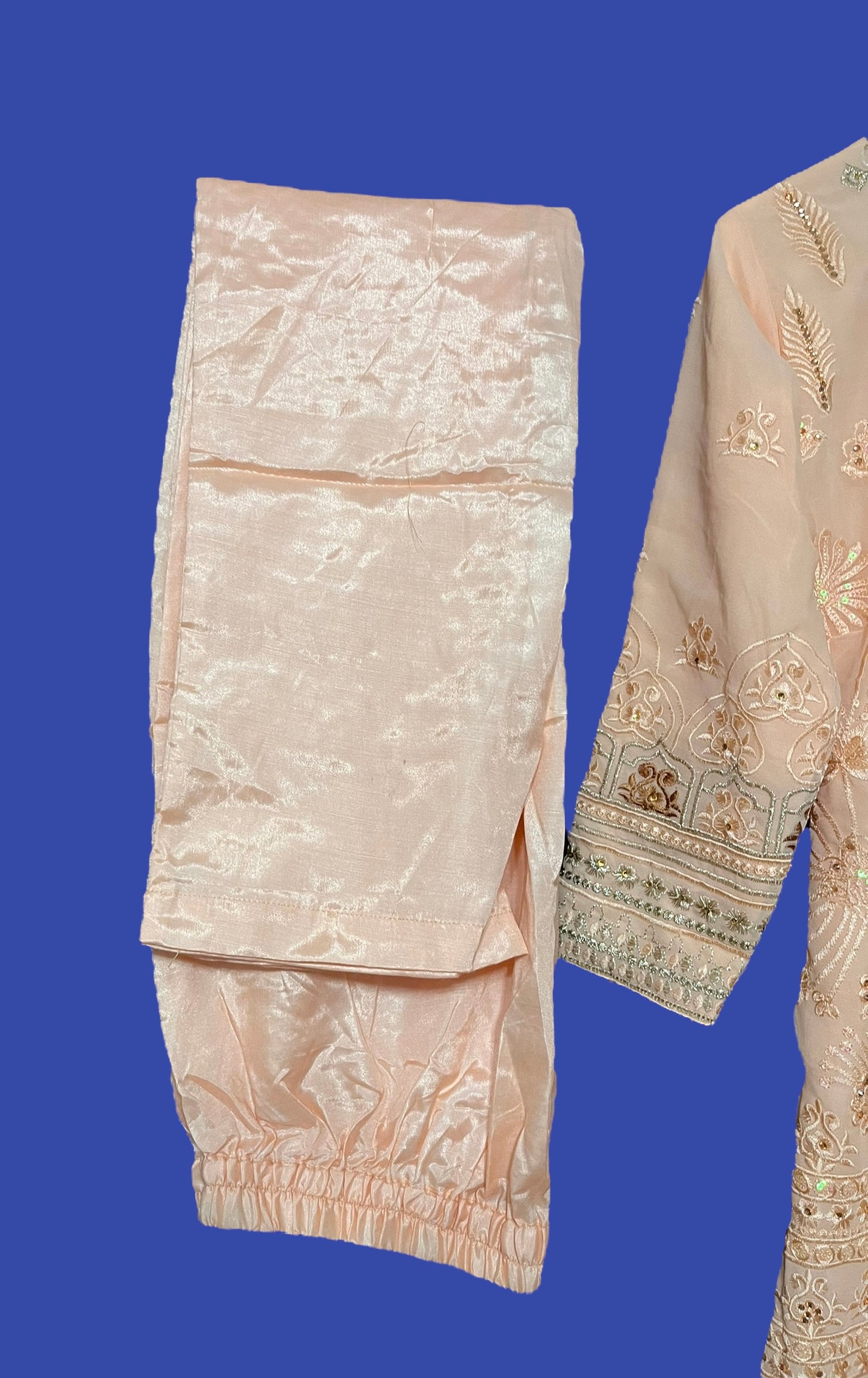 Peach Georgette Suit with Beautiful Embroidery Work