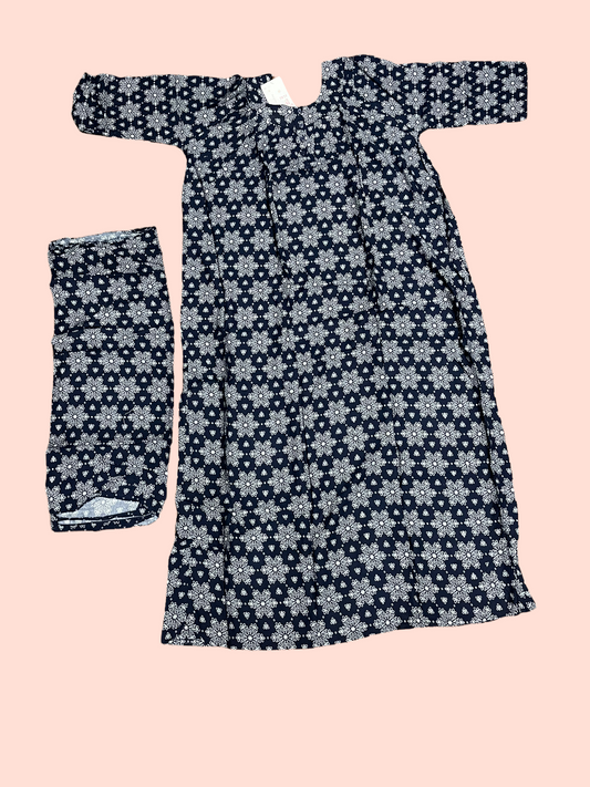 Effortless Elegance: Linen Maxi Dress for Women with Dupatta - 06