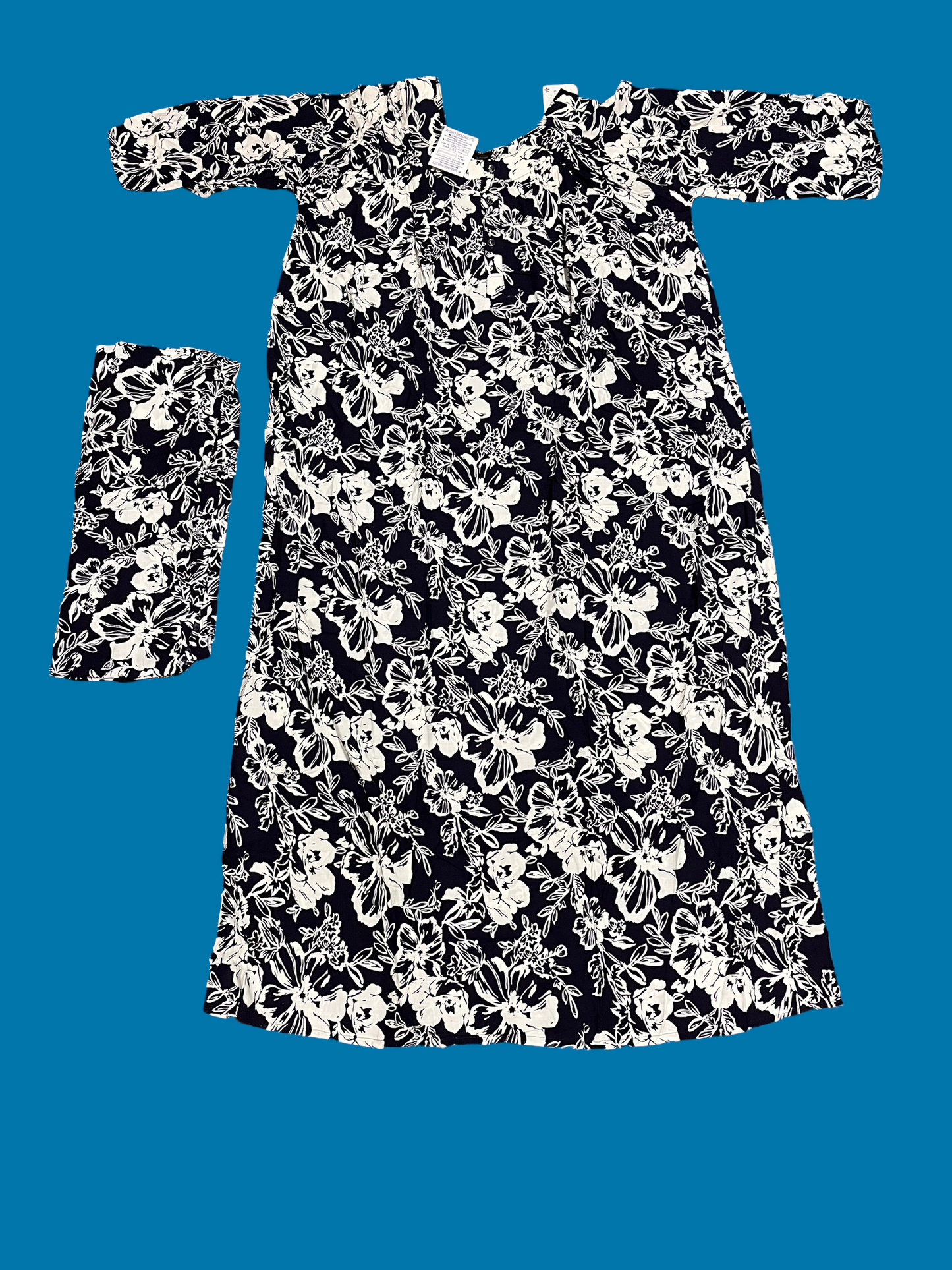Effortless Elegance: Linen Maxi Dress with Dupatta - 101