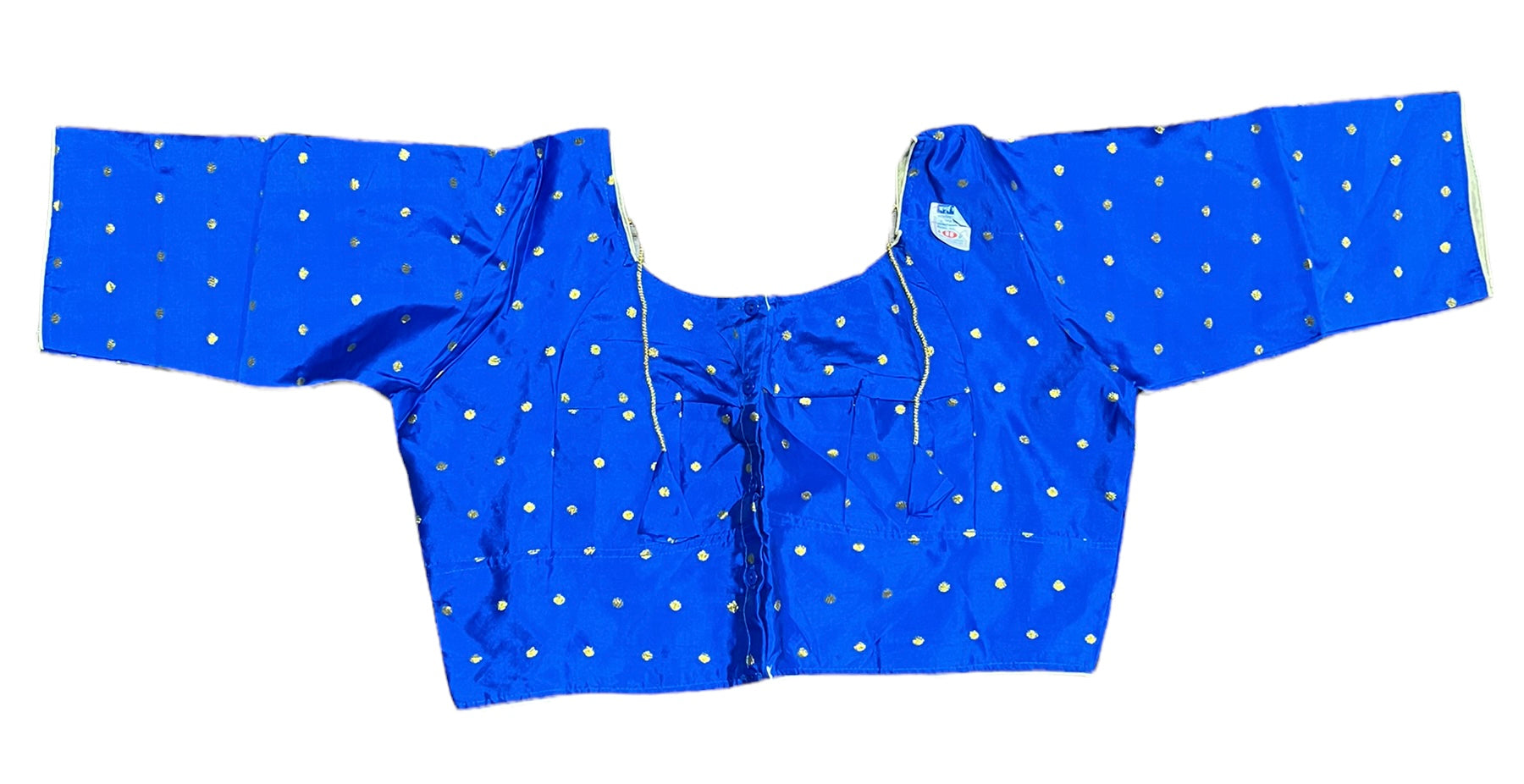 Blue traditional ready-made blouse for saree by Saree Ghor Charlotte, showcasing ethnic wear for women with intricate design.