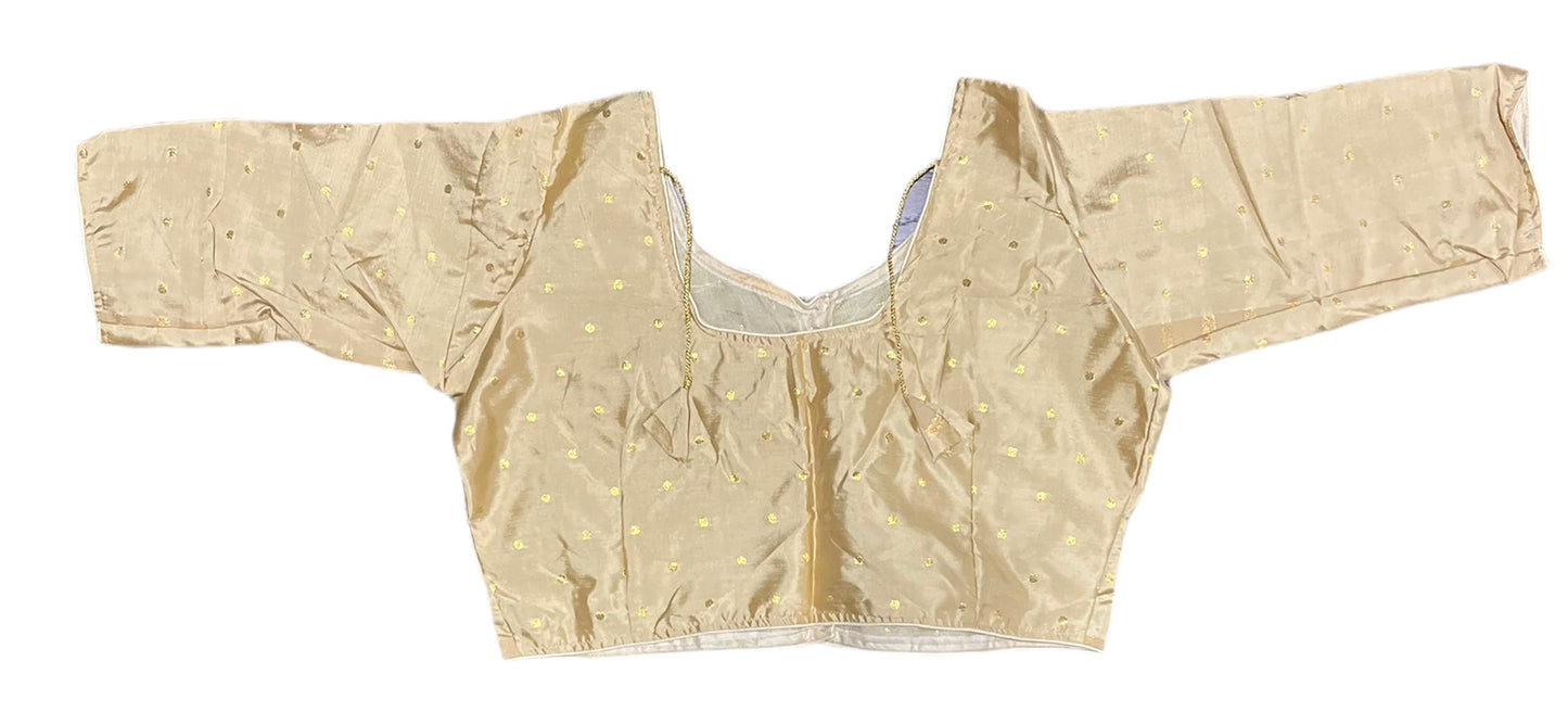 Golden Traditional Ready Made Blouse for Saree – Ethnic Wear for Women - 067 - Saree Ghor Charlotte