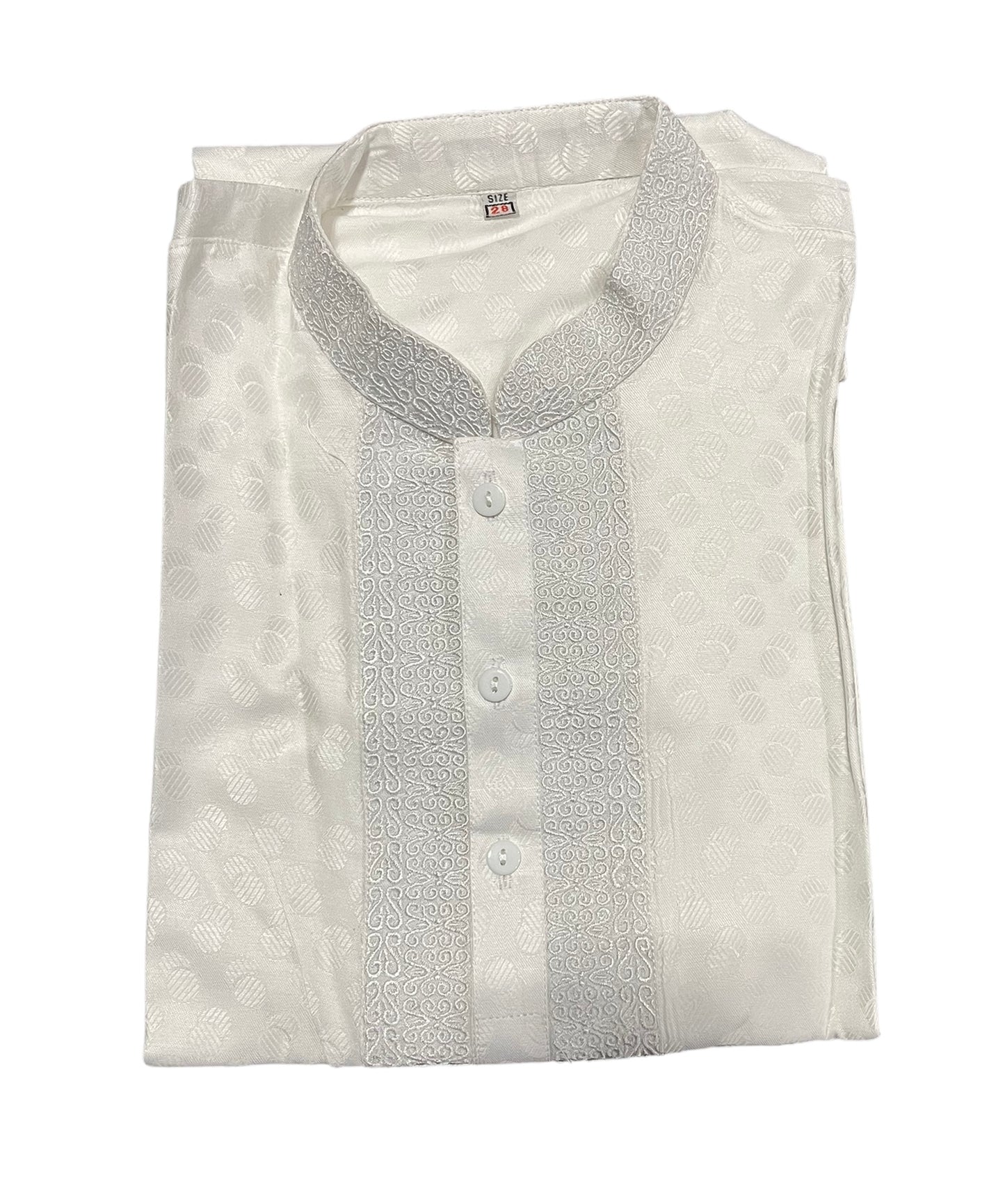 White Classic Comfort: Boys Cotton Kurta - Traditional Ethnic Wear - Saree Ghor Charlotte