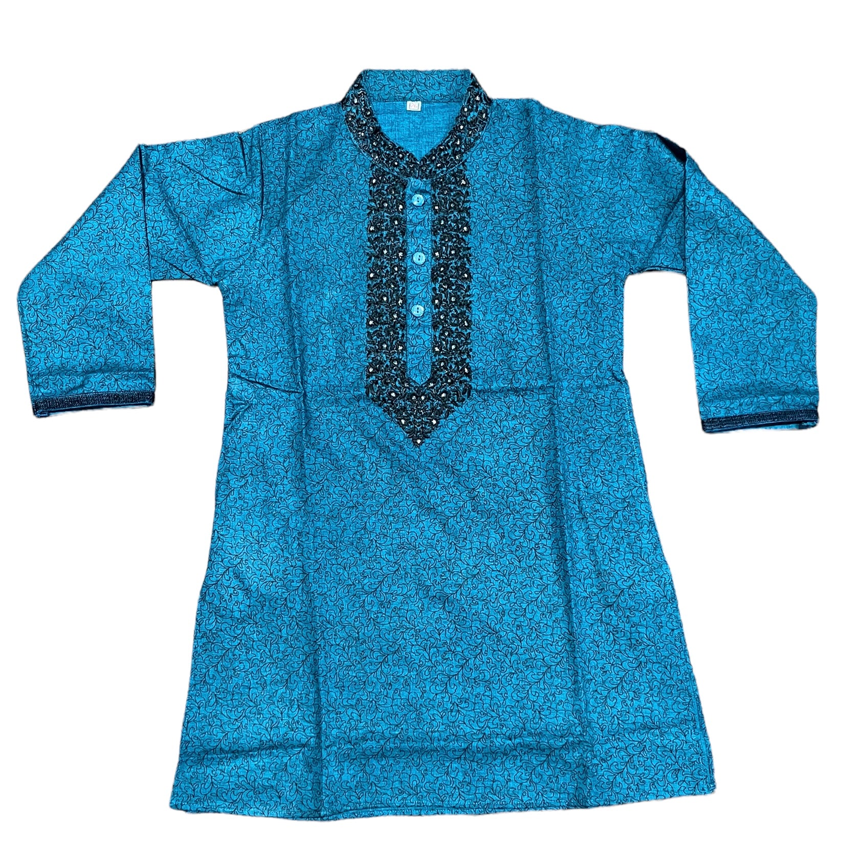 Traditional Blue Boys Cotton Kurta, Cultural Wear 05 - Saree Ghor Charlotte