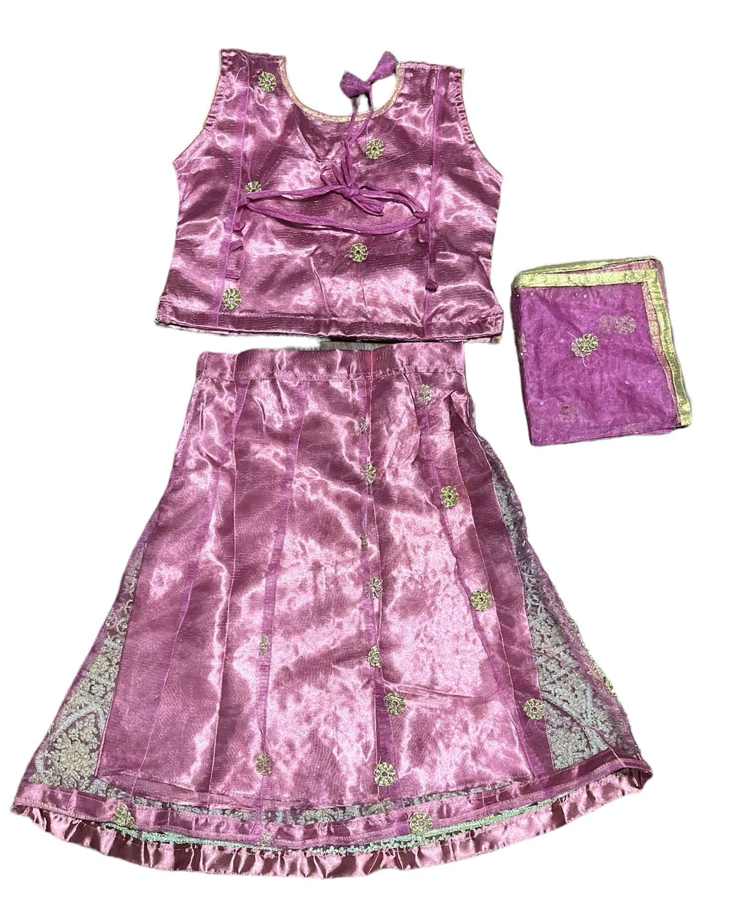 Traditional girls' Lehenga Choli set by Saree Ghor Charlotte, colorful ethnic wear for kids aged 1-2 years, detailed fabric and design.