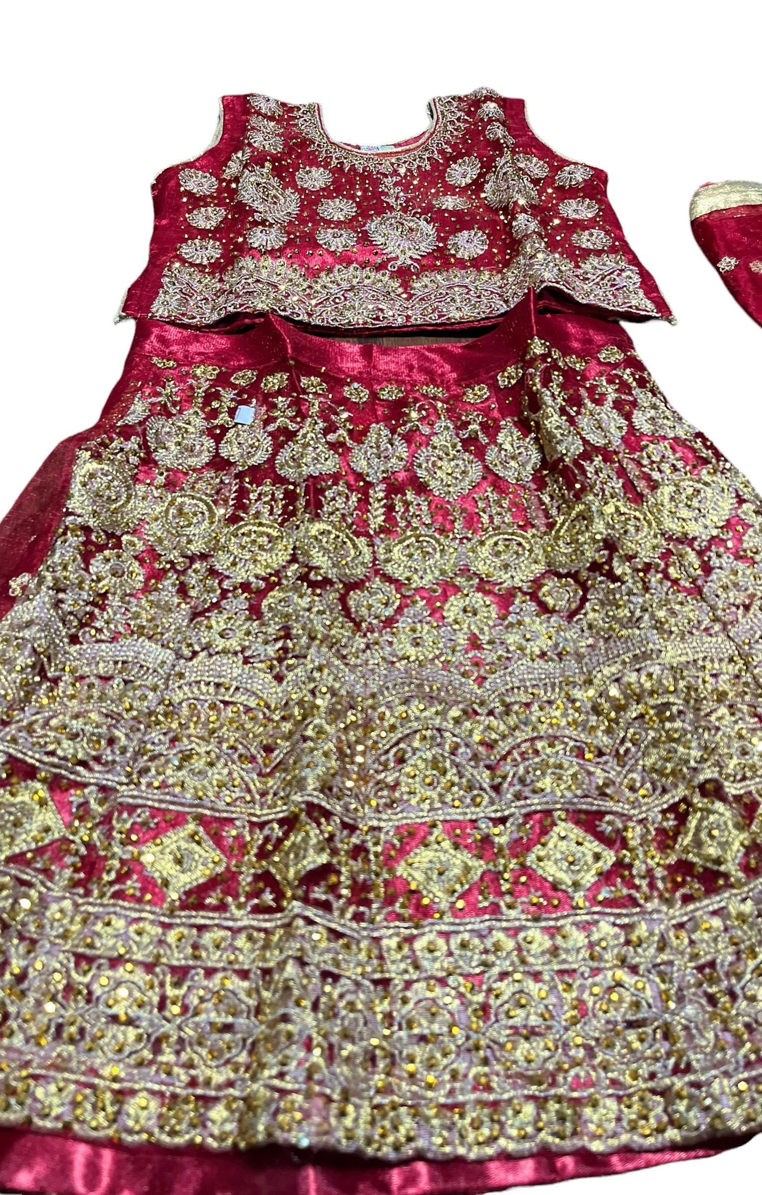 Traditional girls lehenga choli set by Saree Ghor Charlotte, ethnic wear for kids aged 1-2 years, featuring vibrant embroidery and fabric.