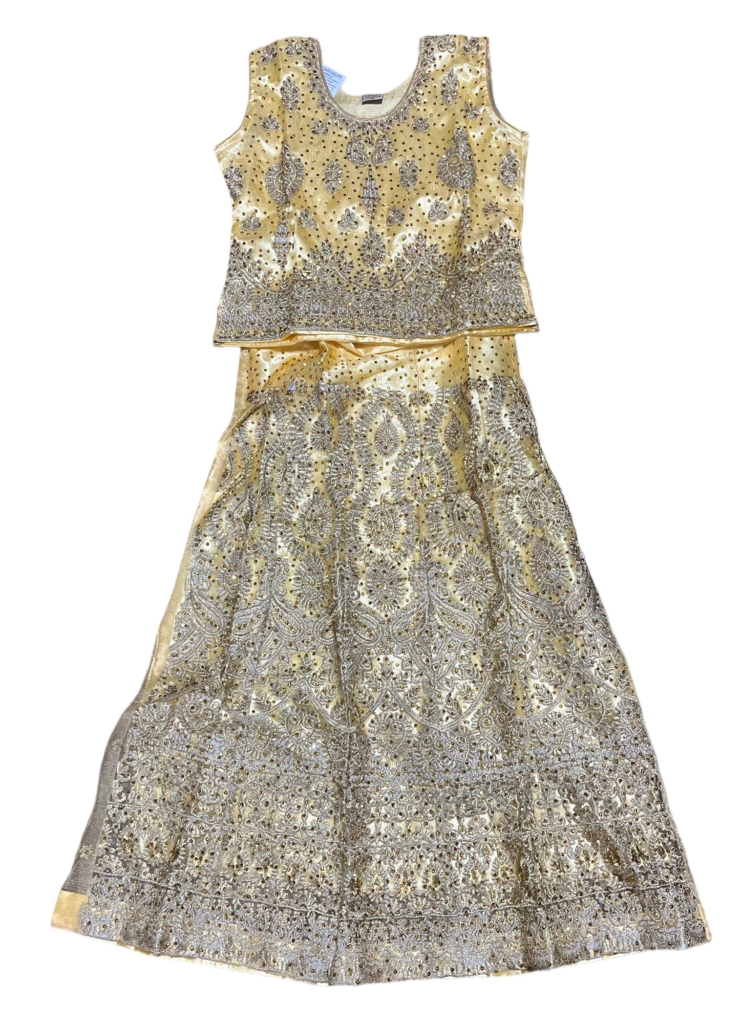 Traditional girls Lehenga Choli set by Saree Ghor Charlotte for ages 10-12, featuring vibrant ethnic dress for kids.