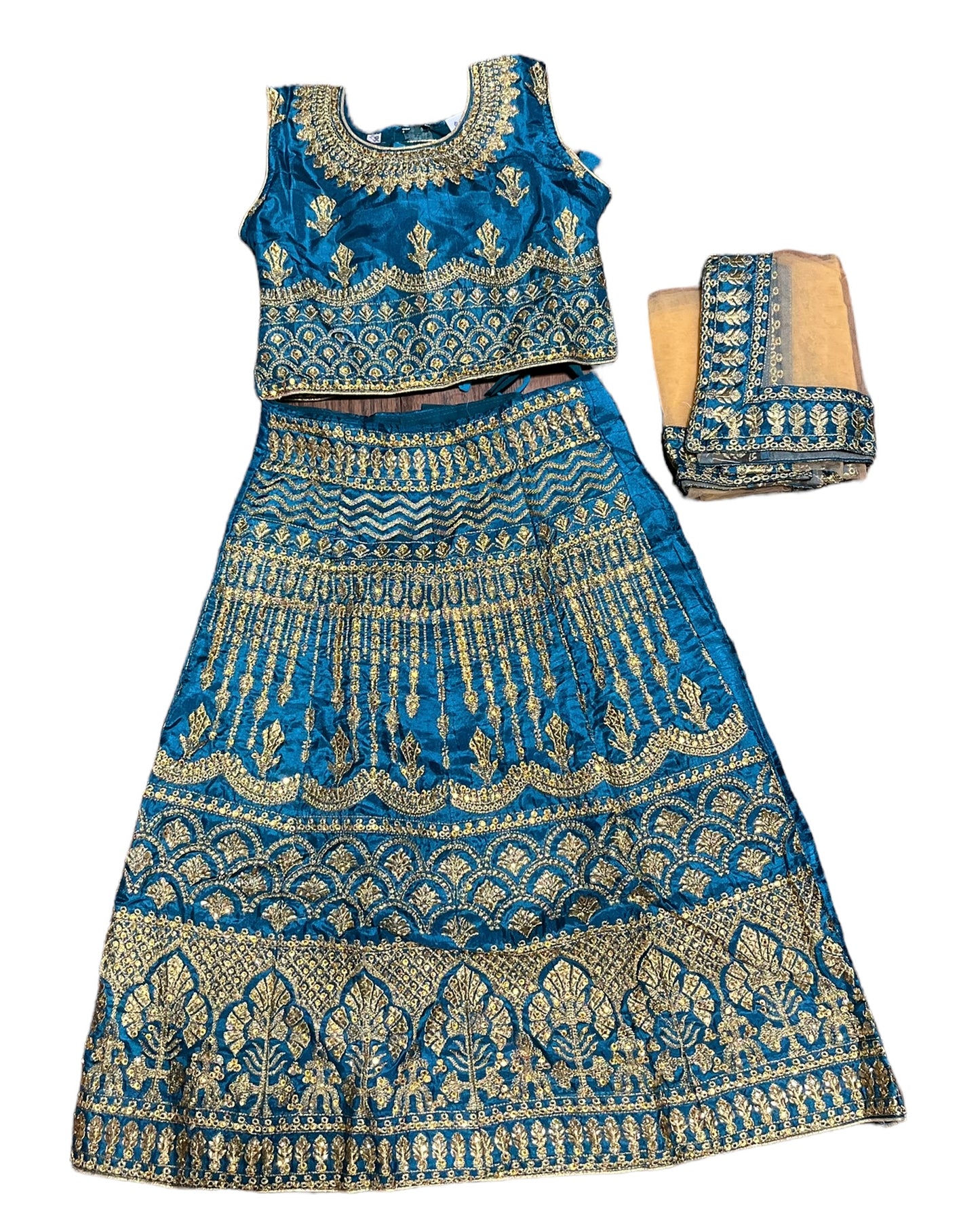Traditional Girls Lehenga Choli Set – Ethnic Wear for Kids-017 - Saree Ghor Charlotte