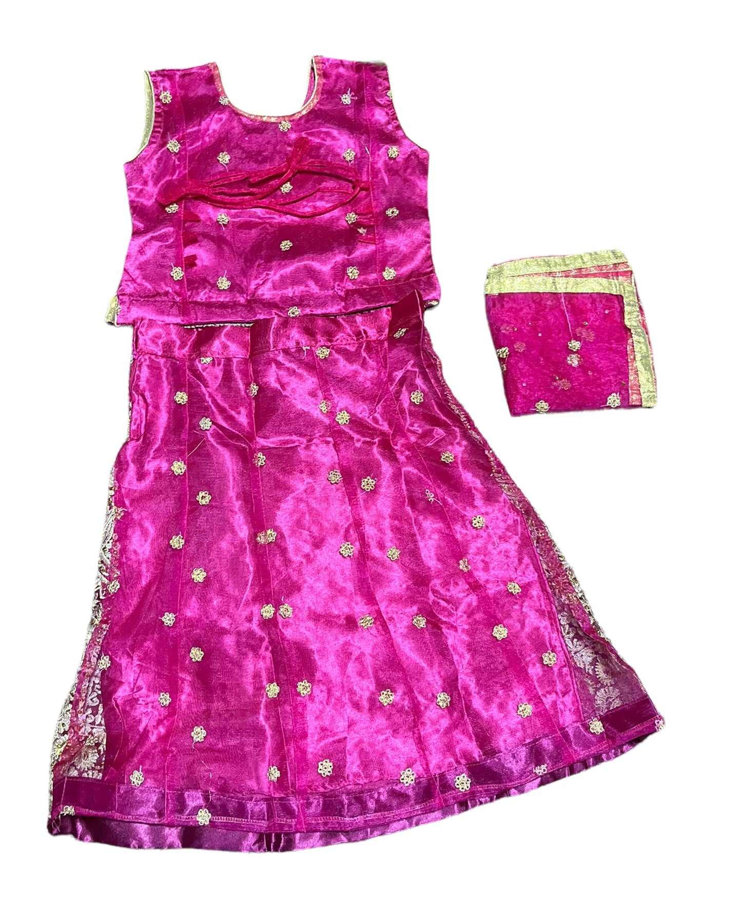 Traditional girls' Lehenga Choli set by Saree Ghor Charlotte, featuring colorful ethnic wear for kids aged 3-4 years.