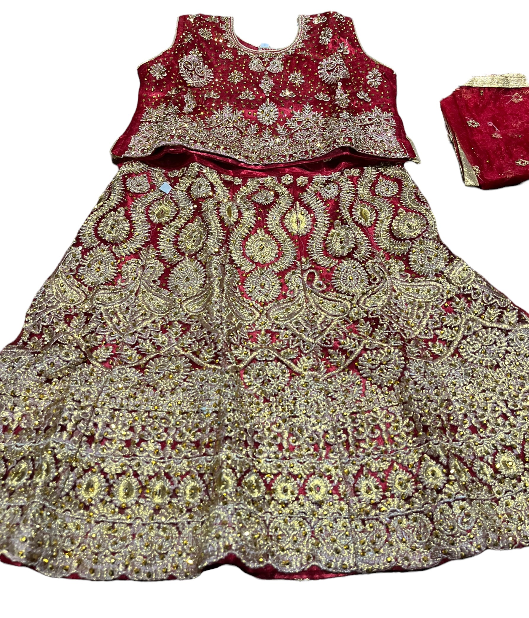 Traditional girls' Lehenga Choli set by Saree Ghor Charlotte for kids aged 3-4, featuring vibrant ethnic wear with intricate details.