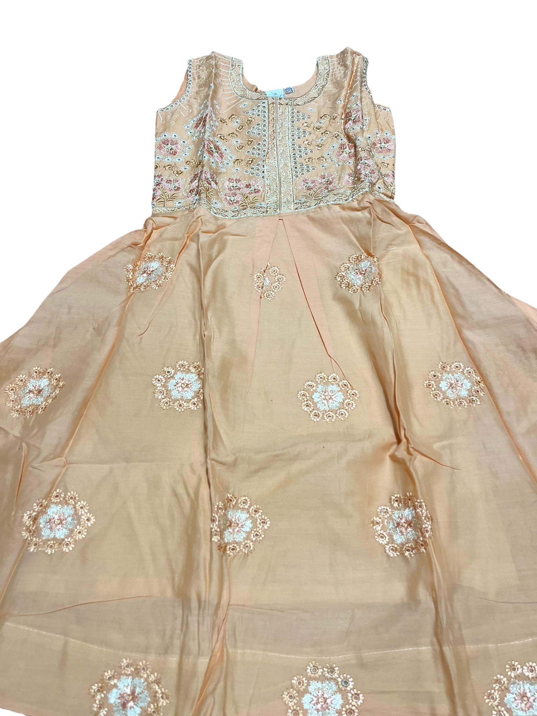 Traditional cotton salwar kameez suit for girls, ethnic wear for kids, by Saree Ghor Charlotte, for ages 4-5 years.