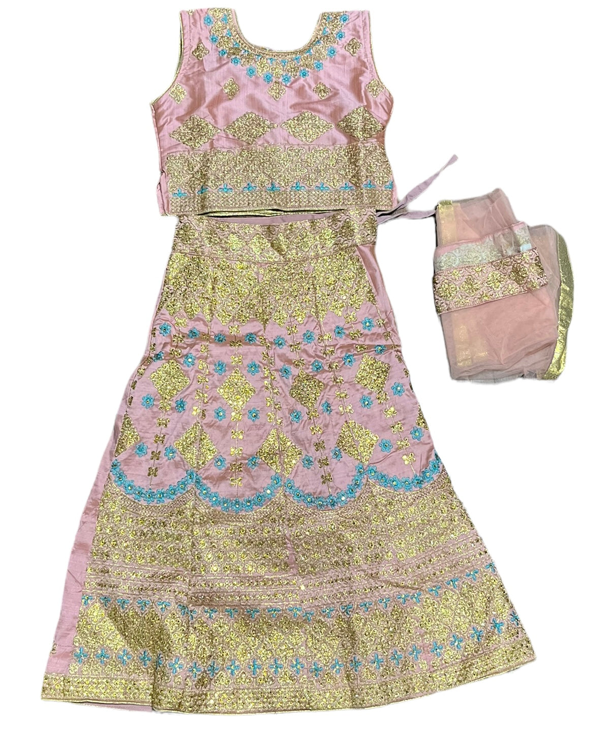 Traditional Girls Lehenga Choli Set, Cultural Wear for Kids,020 - Saree Ghor Charlotte