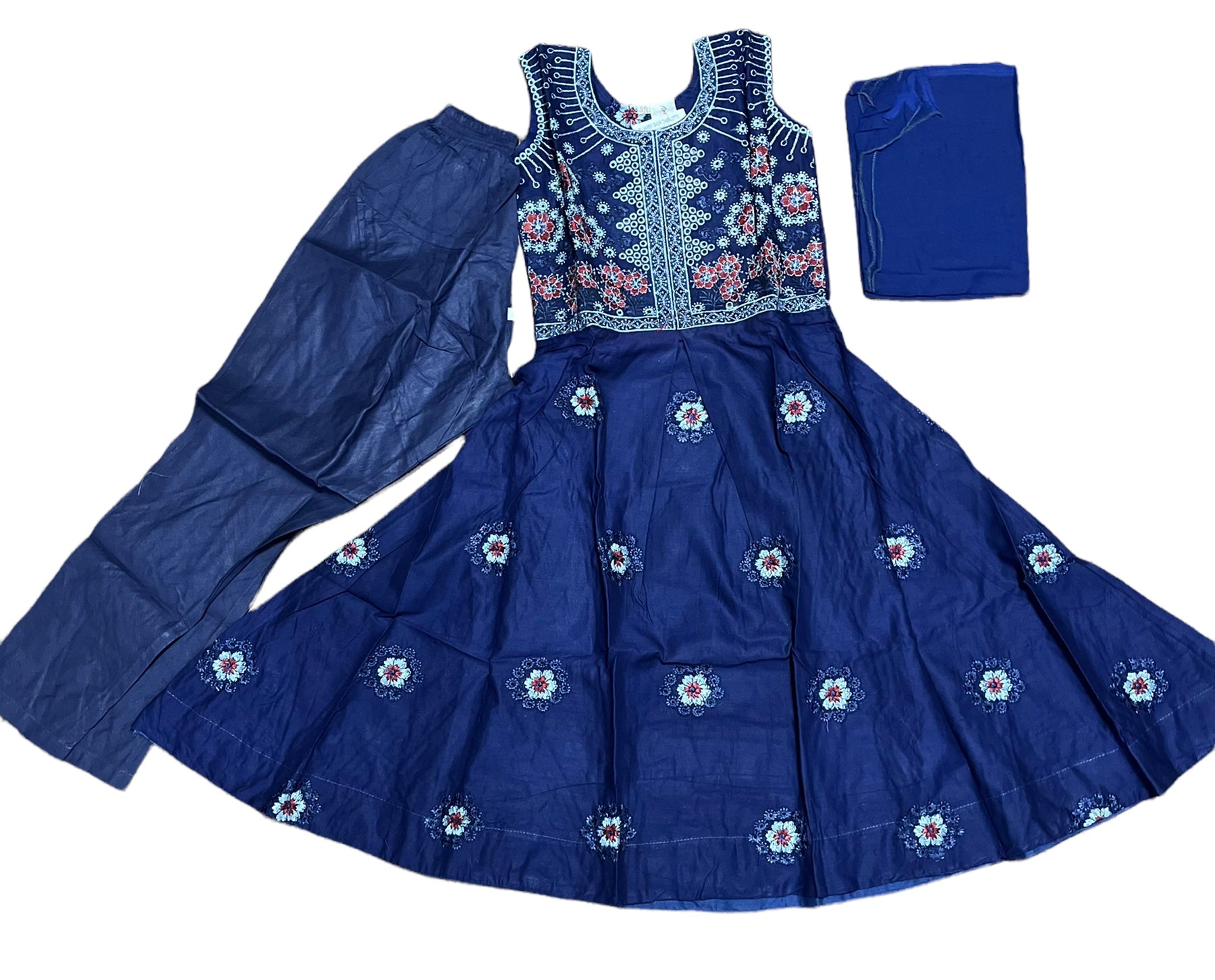 Traditional cotton Salwar Kameez suit for girls, ethnic wear for kids aged 5-6, by Saree Ghor Charlotte, colorful and cultural attire.