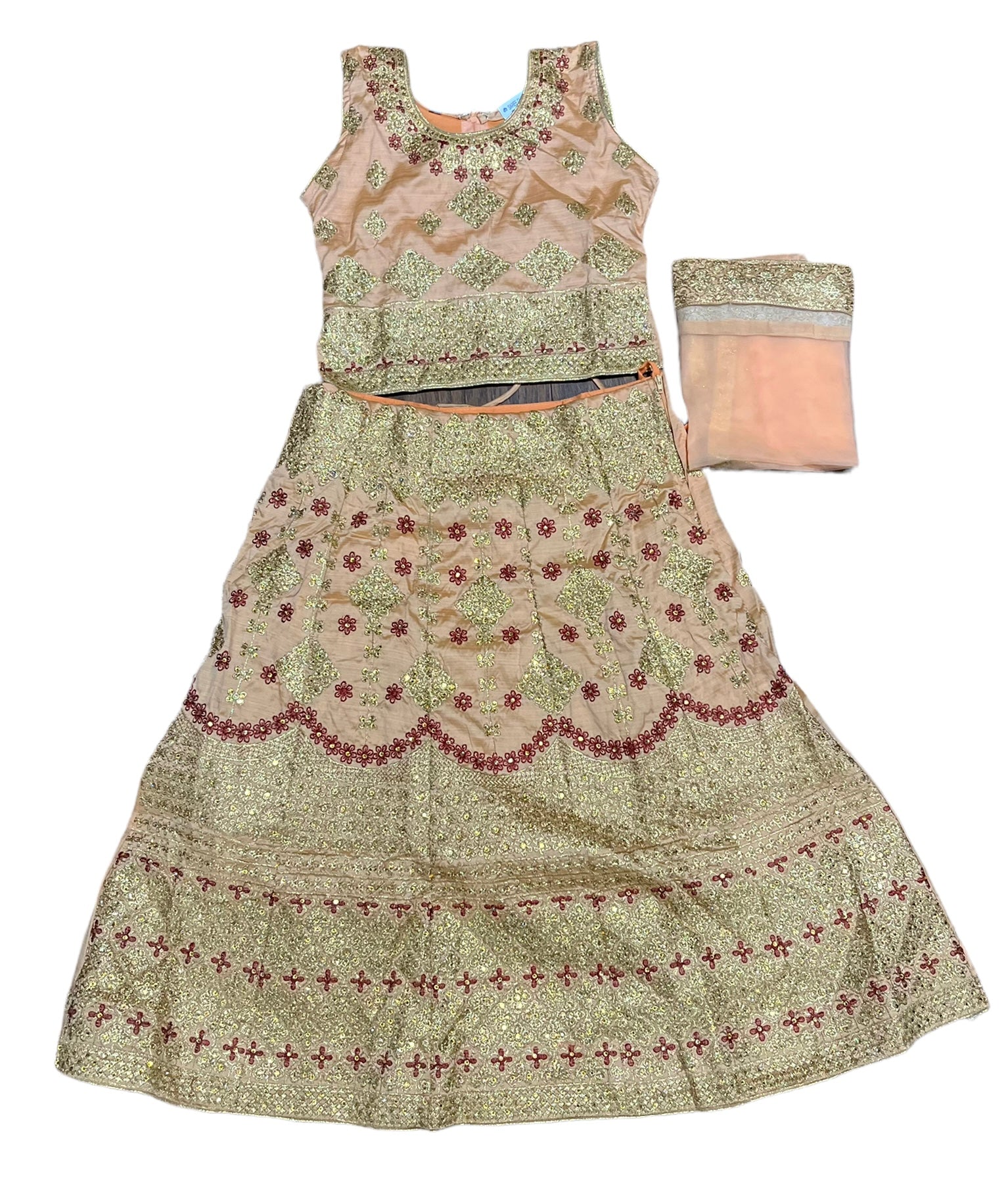 Traditional Girls Lehenga Choli Set, Cultural Wear for Kids,018 - Saree Ghor Charlotte