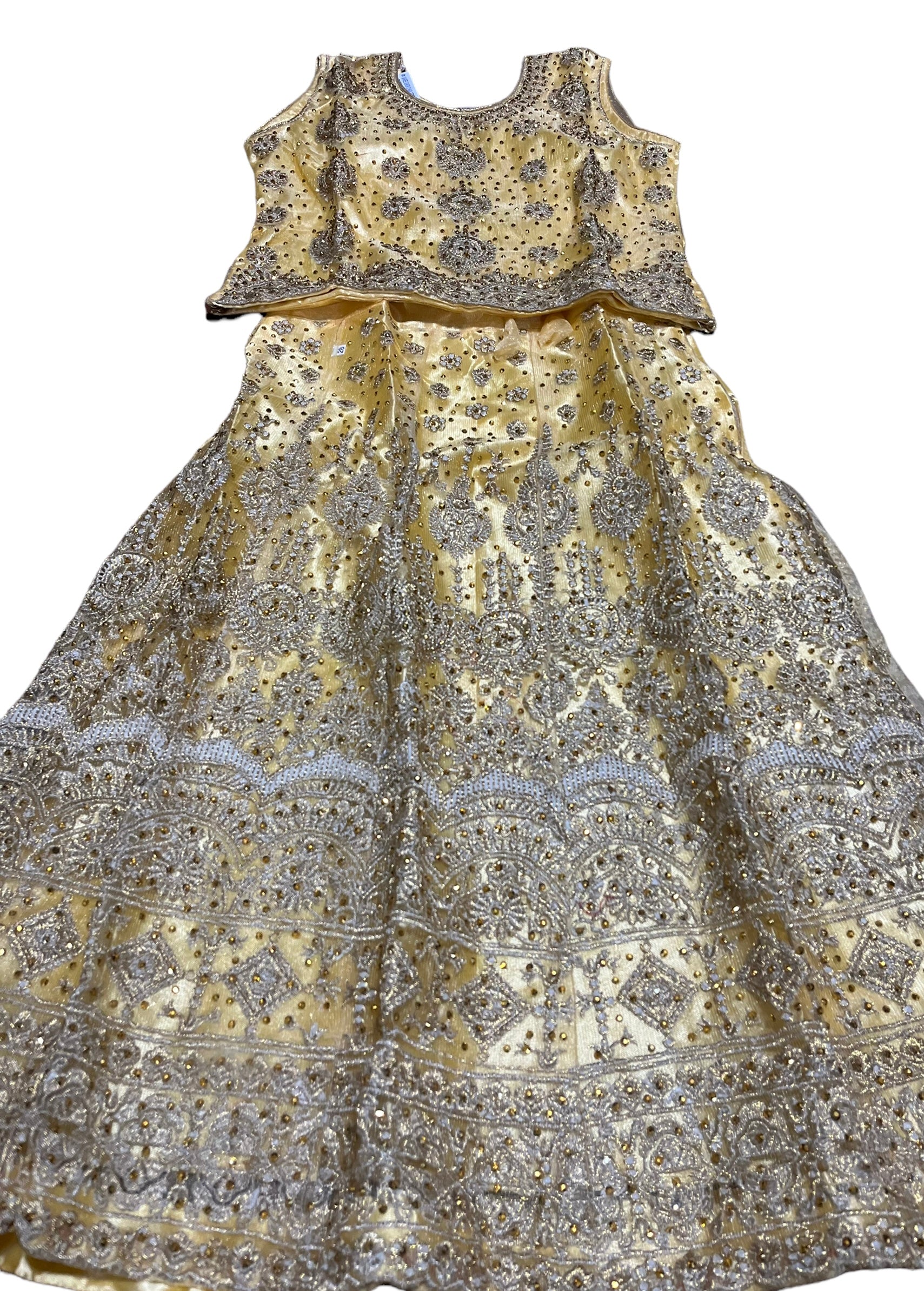 Traditional girls' Lehenga Choli set by Saree Ghor Charlotte for ages 5-6, featuring colorful ethnic wear with intricate designs.