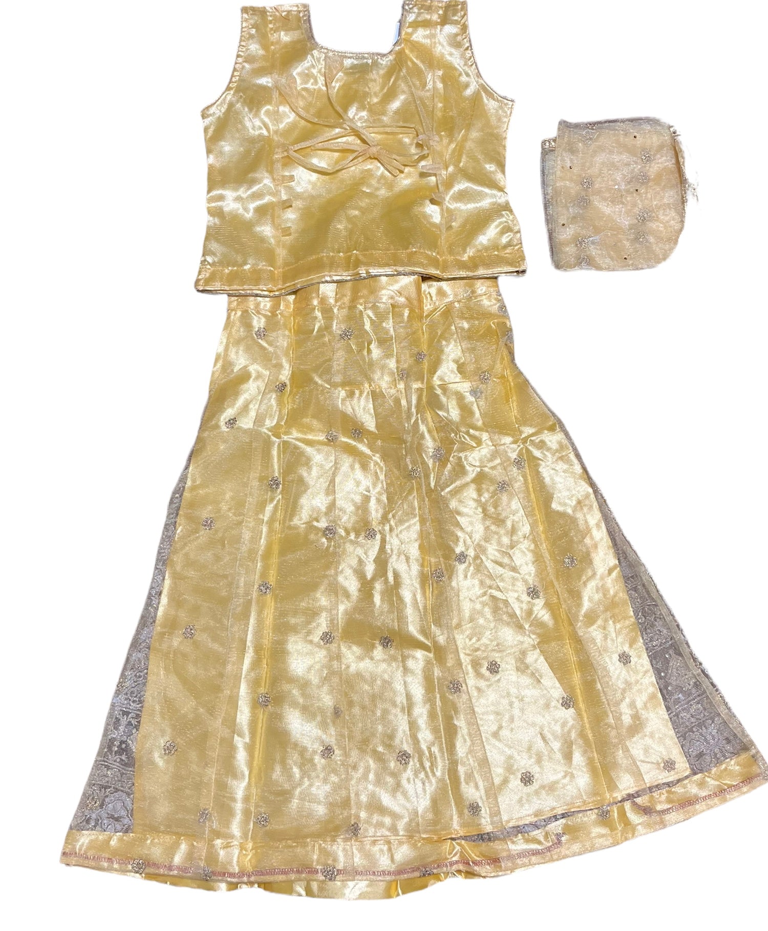 Traditional girls' Lehenga Choli set by Saree Ghor Charlotte, colorful ethnic wear for kids aged 5-6 years.