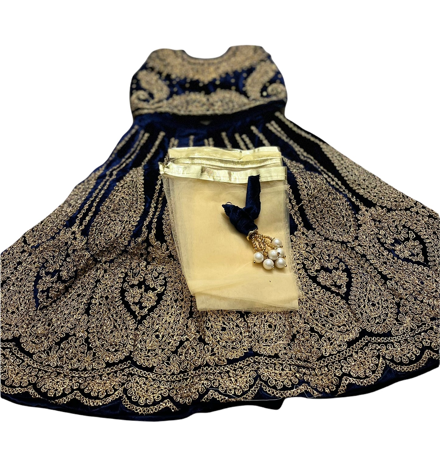 Sparkling Splendor: Girls' Lehenga with Dupatta - Saree Ghor Charlotte