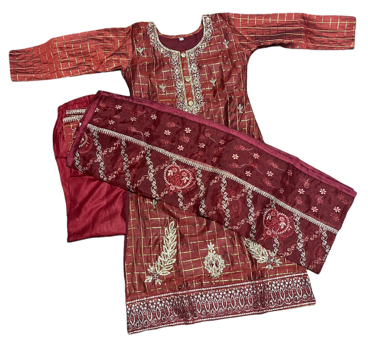 Traditional  Cotton Salwar Kameez Set for Girls - Ethnic Wear for Kids- 12 - Saree Ghor Charlotte