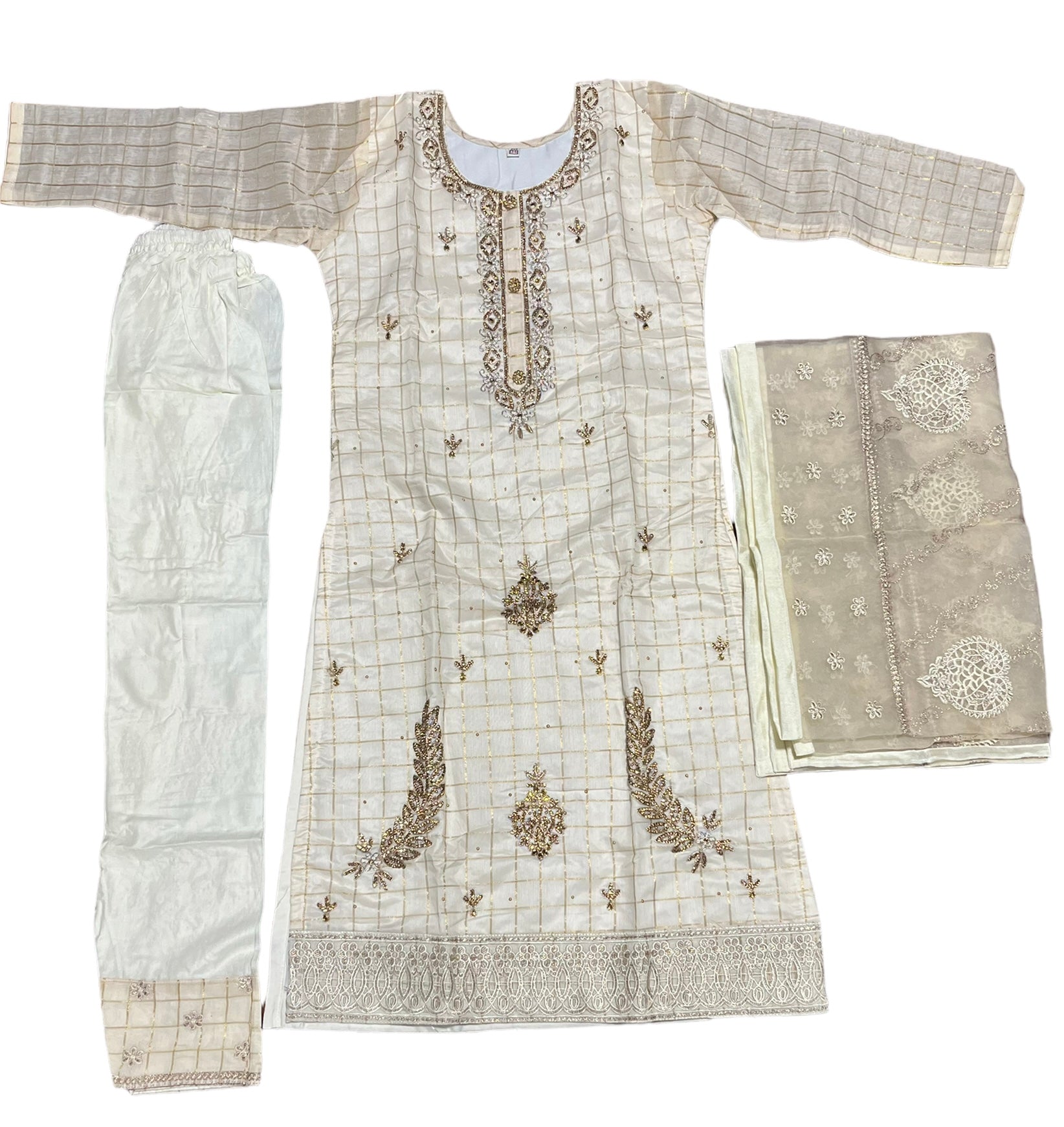 Traditional cotton Salwar Kameez set for girls, Saree Ghor Charlotte, for kids aged 6-7, featuring colorful ethnic wear design.