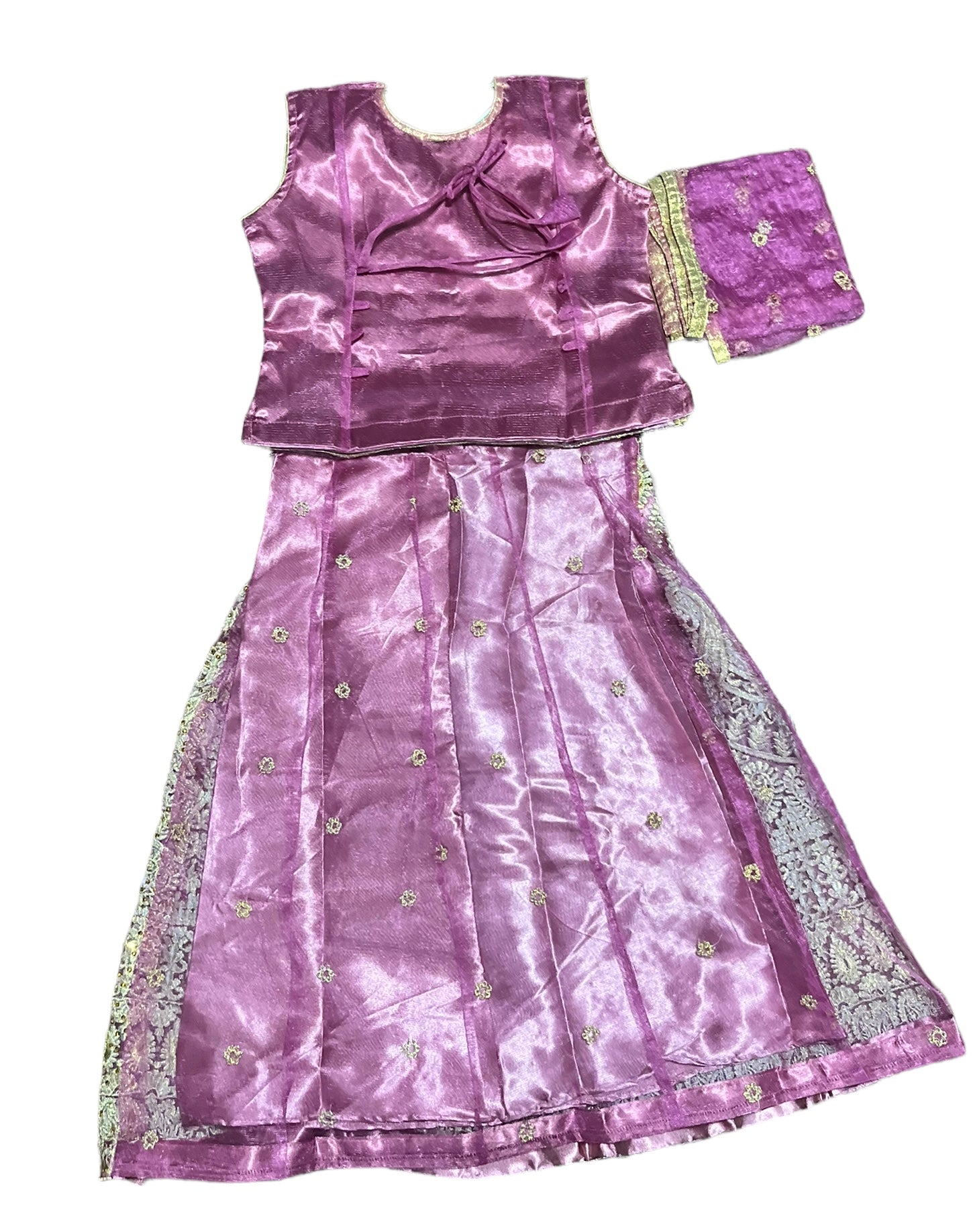Traditional girls Lehenga Choli set by Saree Ghor Charlotte, colorful ethnic wear for kids aged 6-7 years.