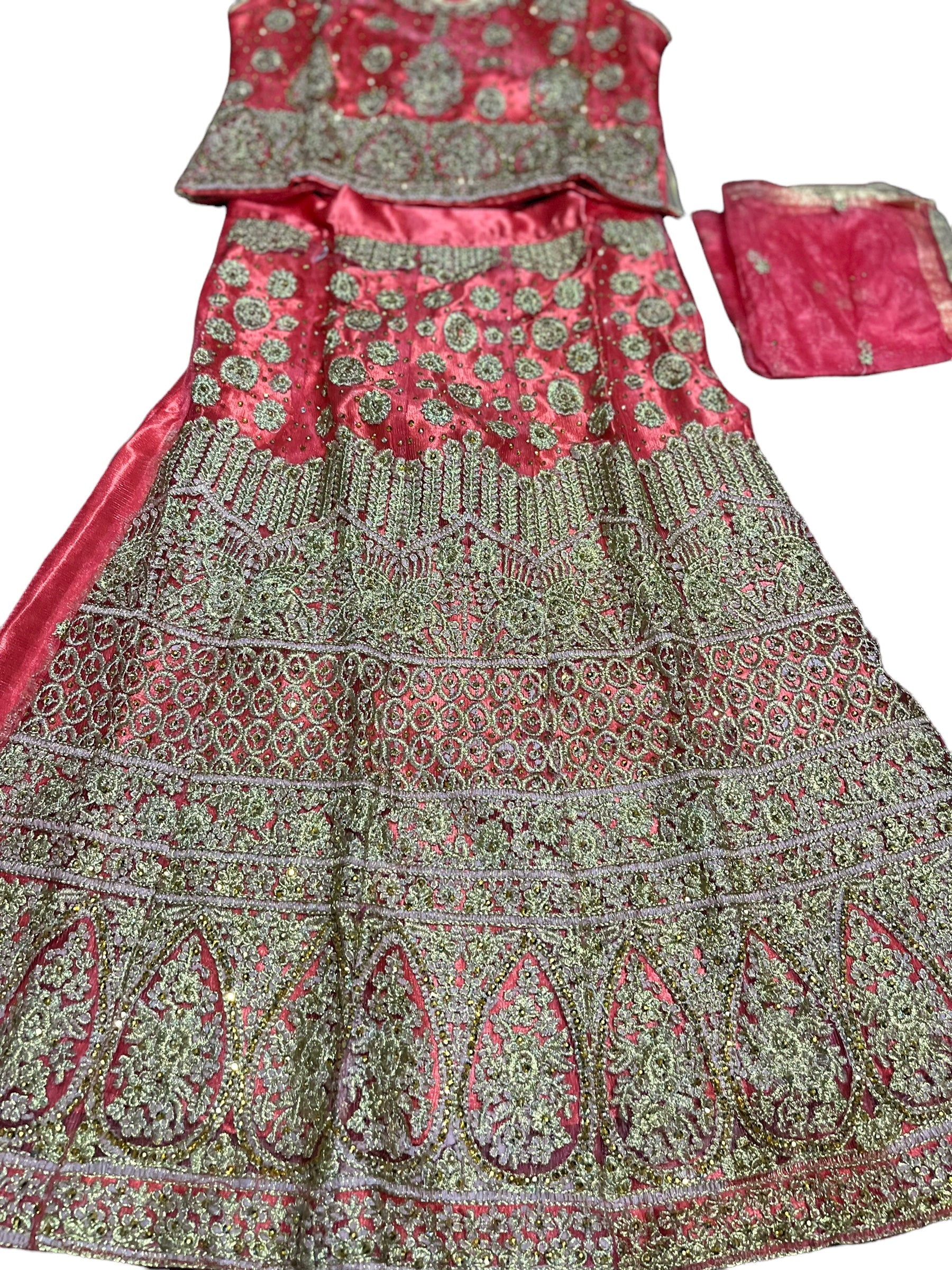 Traditional girls Lehenga Choli set by Saree Ghor Charlotte, colorful ethnic wear for kids aged 7-8 years.