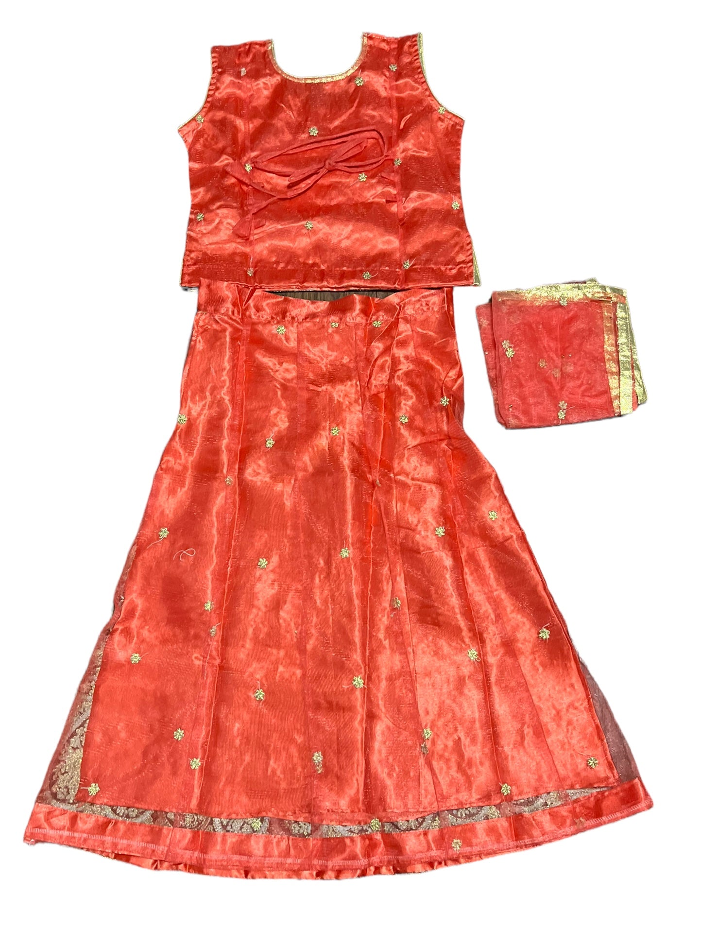Traditional girls' Lehenga Choli set by Saree Ghor Charlotte for ages 7-8, featuring colorful ethnic wear with intricate details.