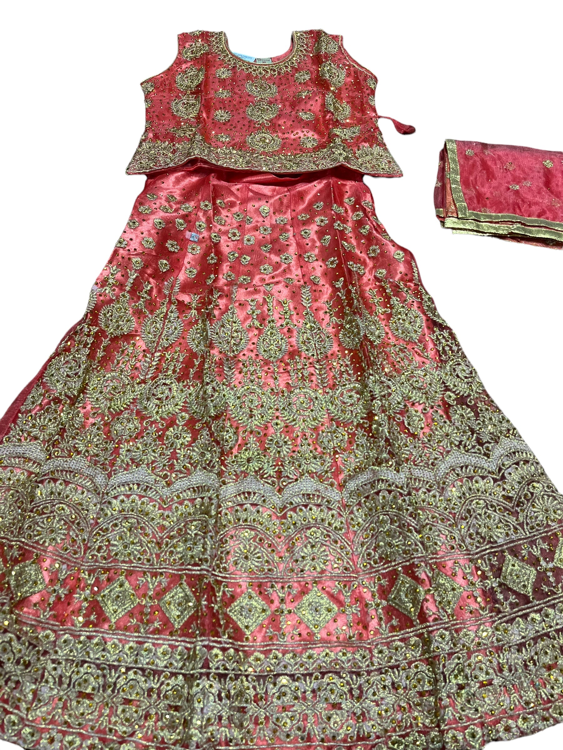 Traditional Girls Lehenga Choli Set, Cultural Wear for Kids,04 - Saree Ghor Charlotte