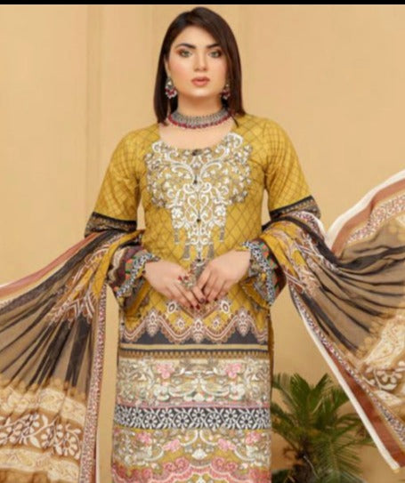 Traditional Soni Brand Pakistani Salwar Kameez for women, ethnic wear with intricate patterns and vibrant colors.