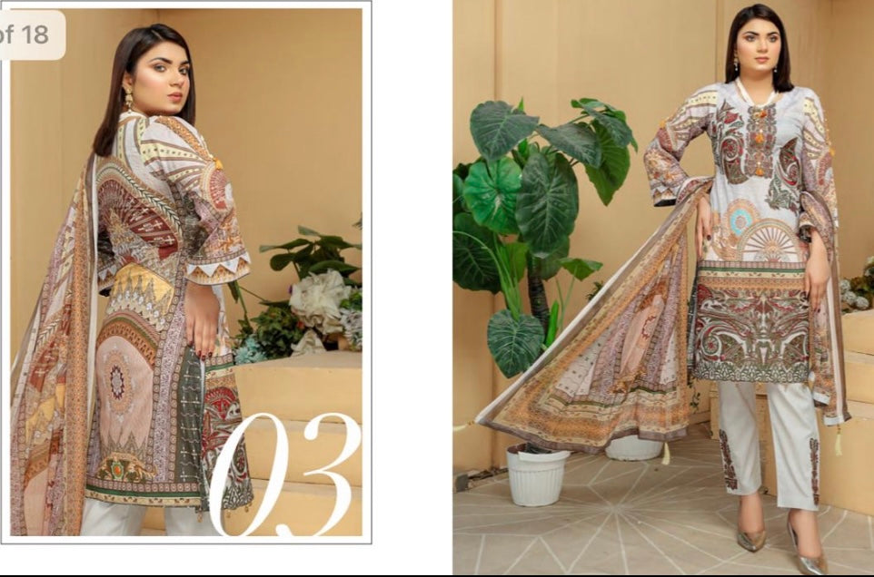Traditional Soni Brand Pakistani Salwar Kameez for women, vibrant ethnic wear with intricate embroidery and colorful fabric details.